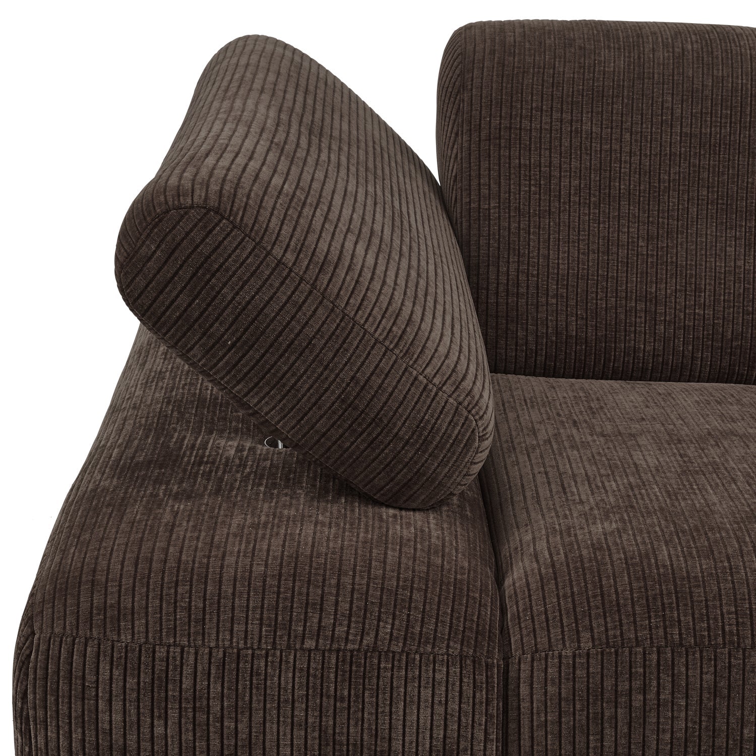 Sofa modułowa MOJO - element lewostronny ciemnobrązowy sztruks