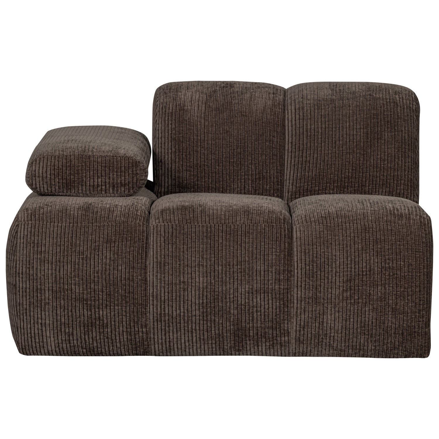Sofa modułowa MOJO - element lewostronny ciemnobrązowy sztruks