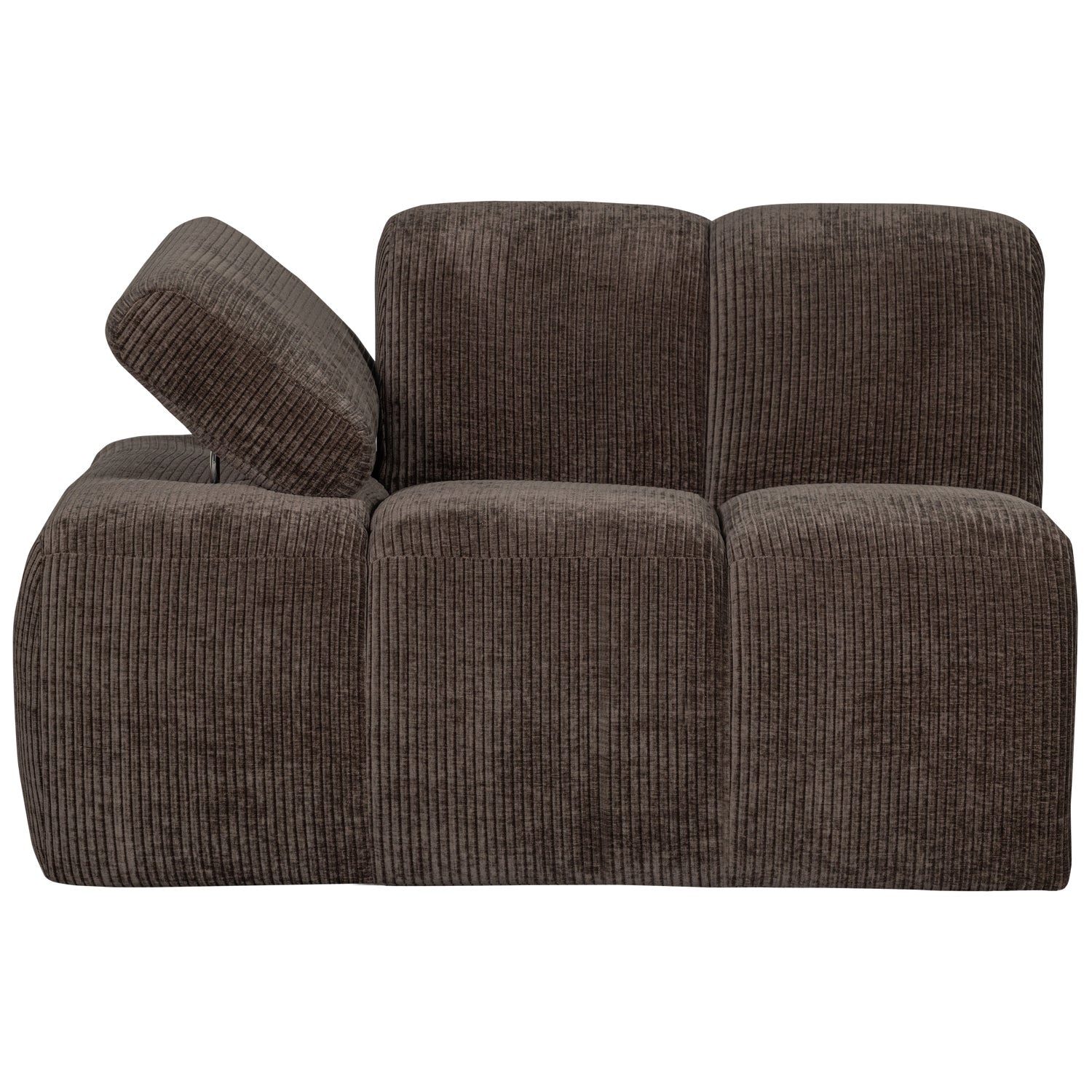 Sofa modułowa MOJO - element lewostronny ciemnobrązowy sztruks
