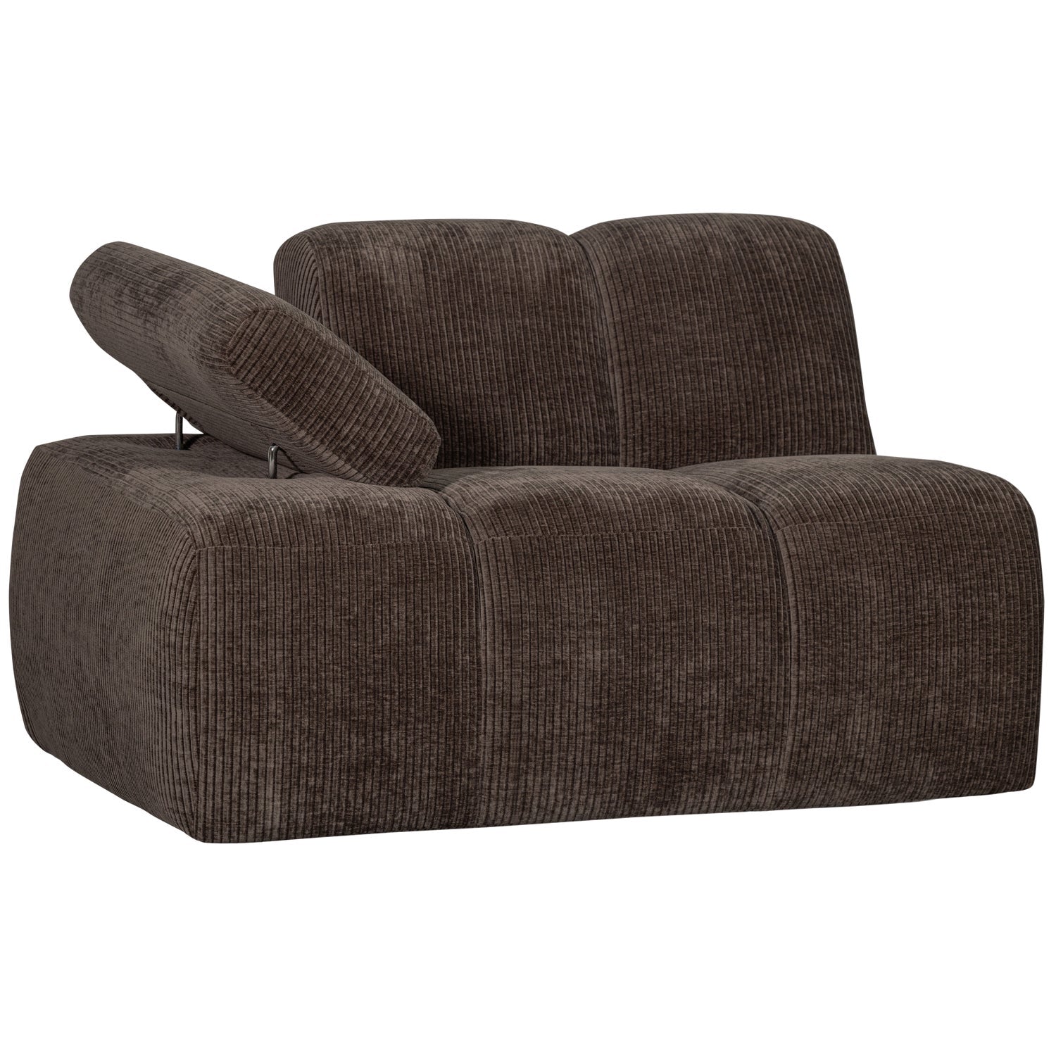 Sofa modułowa MOJO - element lewostronny ciemnobrązowy sztruks