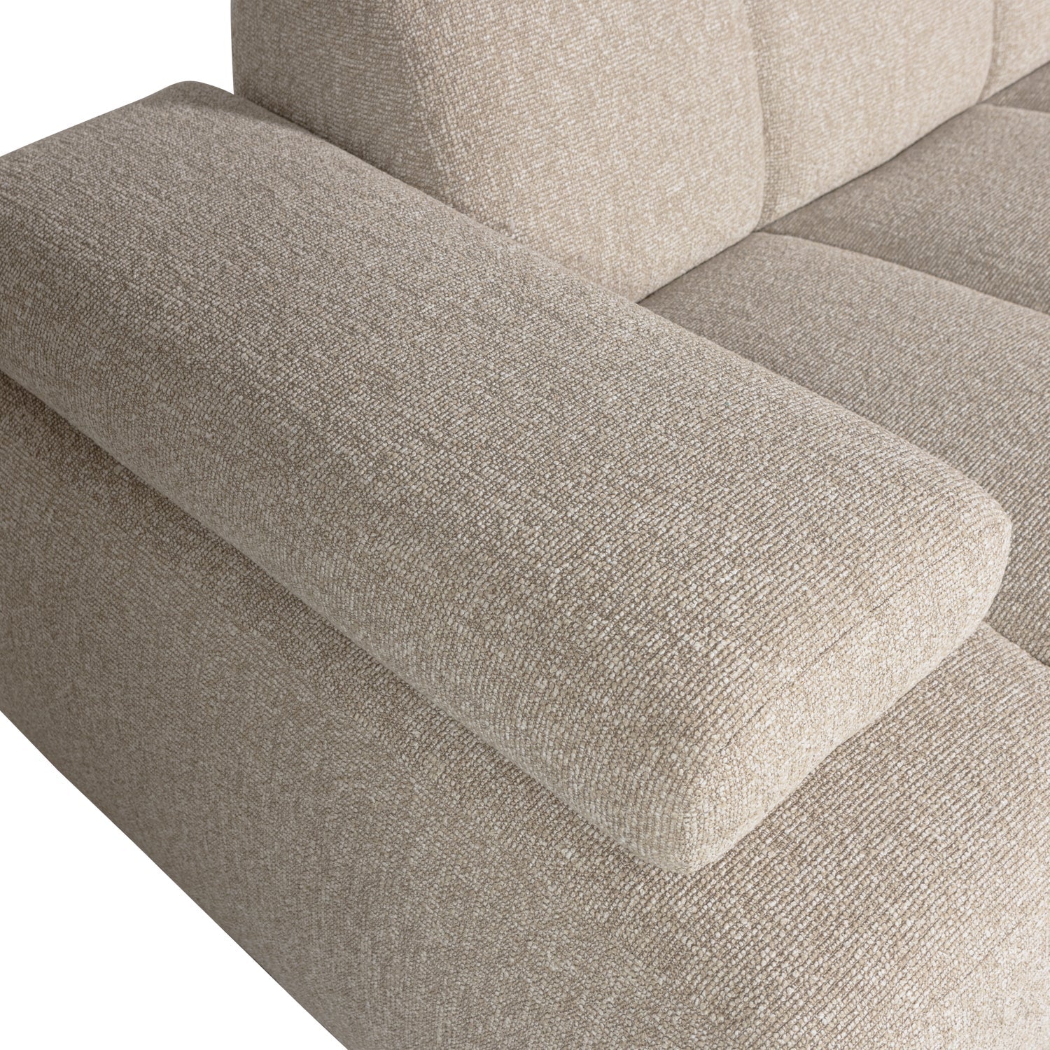 Sofa modułowa MOJO - element 1,5-osobowy lewostronny beżowy melanż bouclé