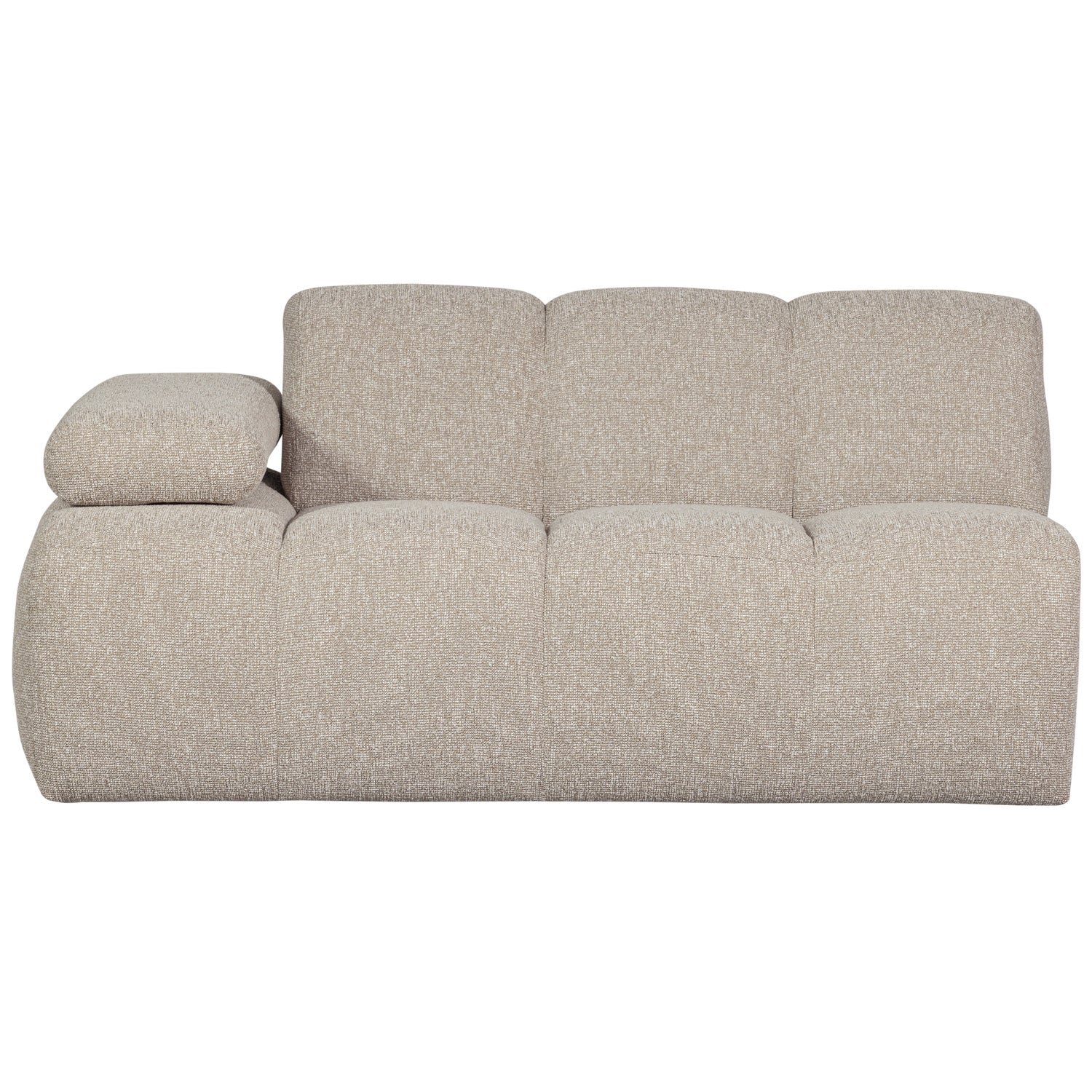 Sofa modułowa MOJO - element 1,5-osobowy lewostronny beżowy melanż bouclé