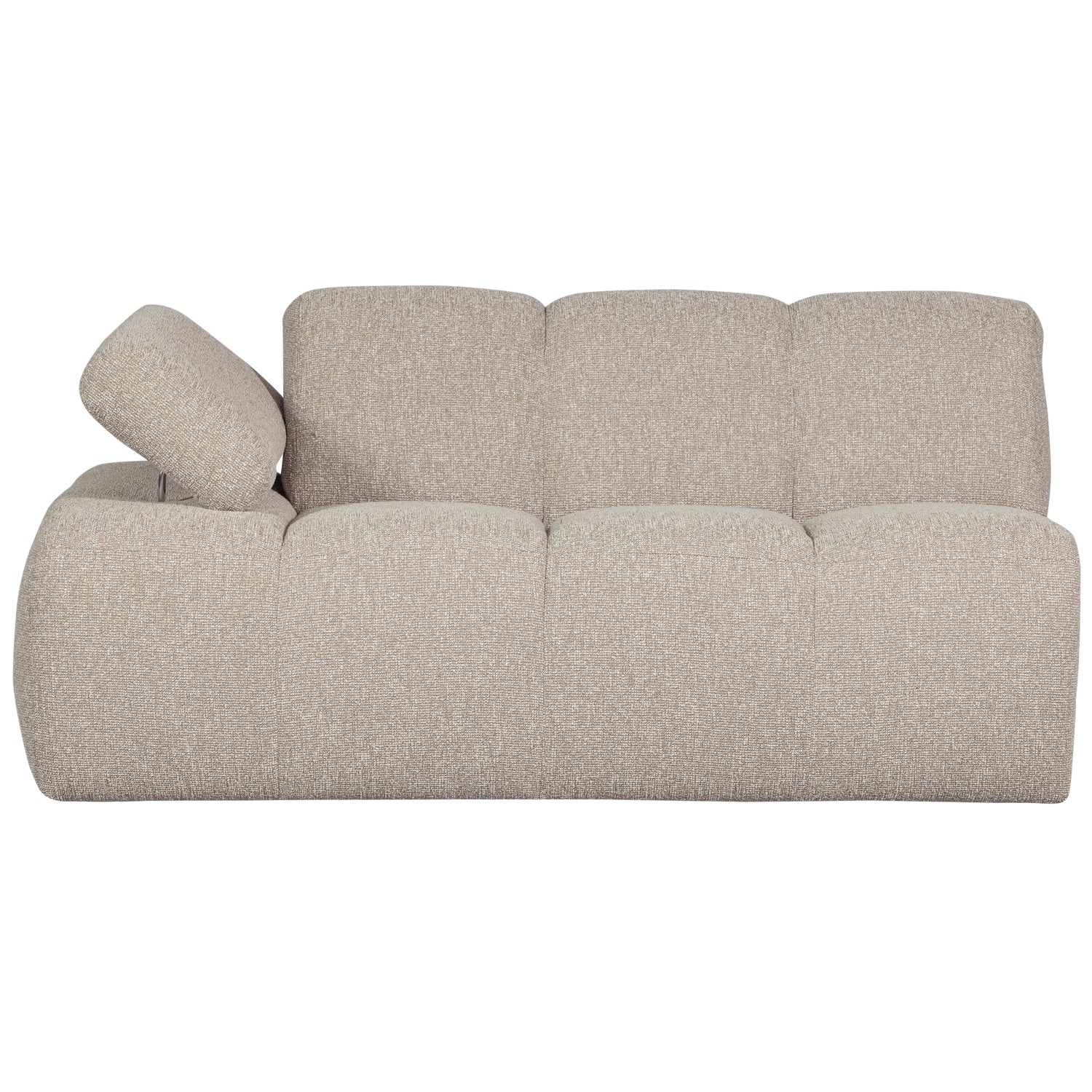 Sofa modułowa MOJO - element 1,5-osobowy lewostronny beżowy melanż bouclé
