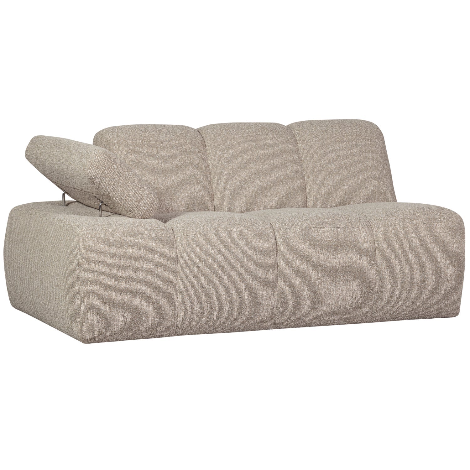 Sofa modułowa MOJO - element 1,5-osobowy lewostronny beżowy melanż bouclé