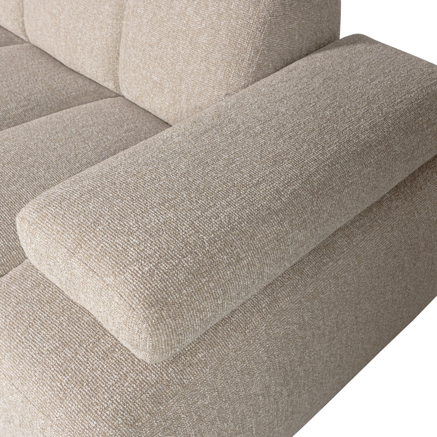 Sofa modułowa MOJO - element 1,5-osobowy prawostronny beżowy melanż bouclé