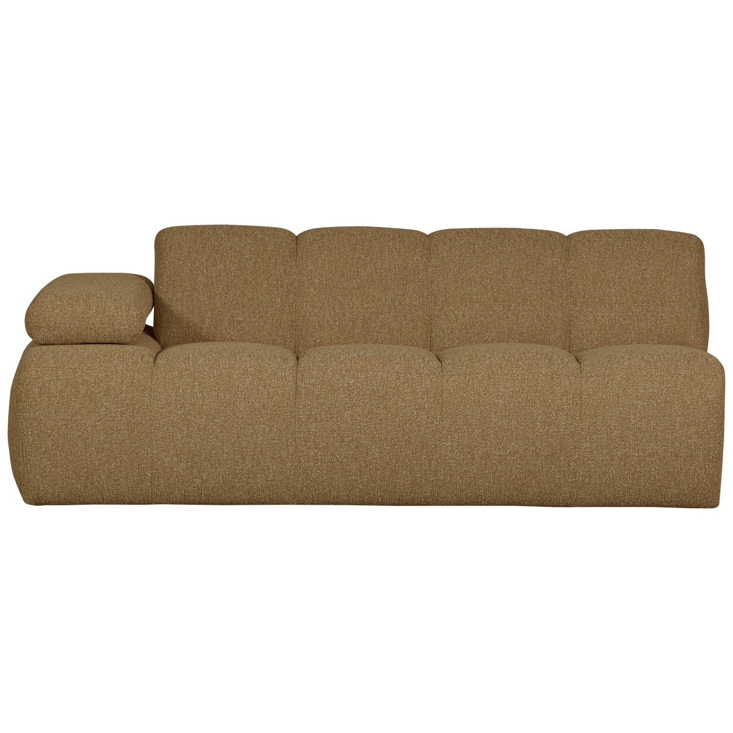 Sofa modułowa MOJO - element 2-osobowy lewostronny ciemny miodowy bouclé