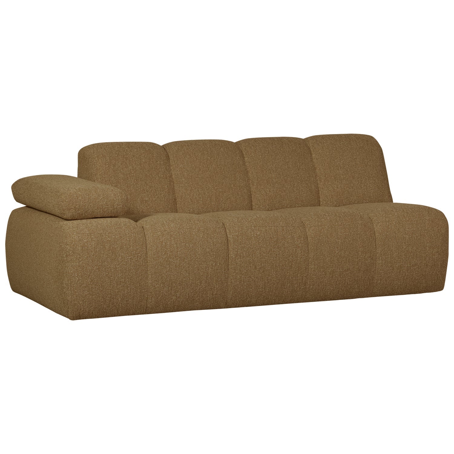 Sofa modułowa MOJO - element 2-osobowy lewostronny ciemny miodowy bouclé