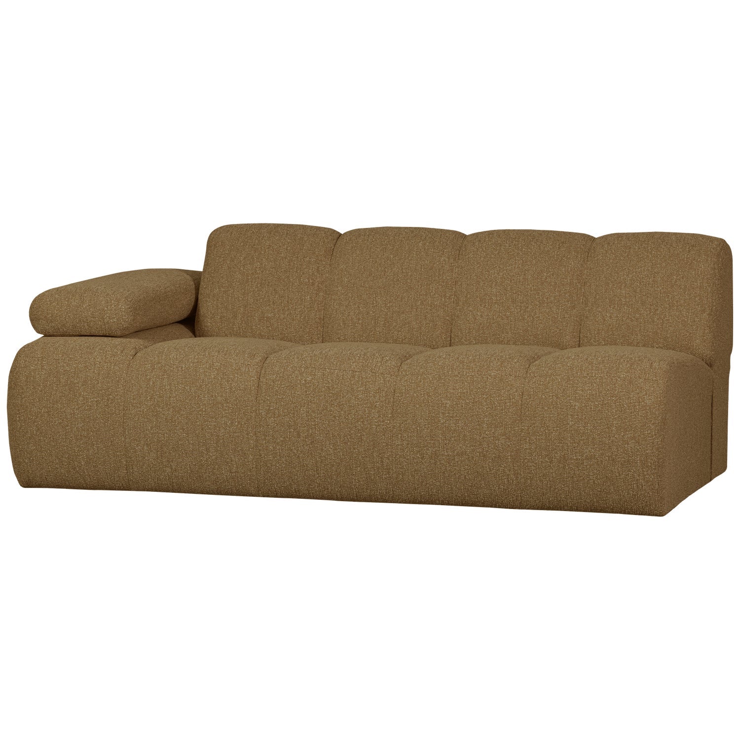 Sofa modułowa MOJO - element 2-osobowy lewostronny ciemny miodowy bouclé
