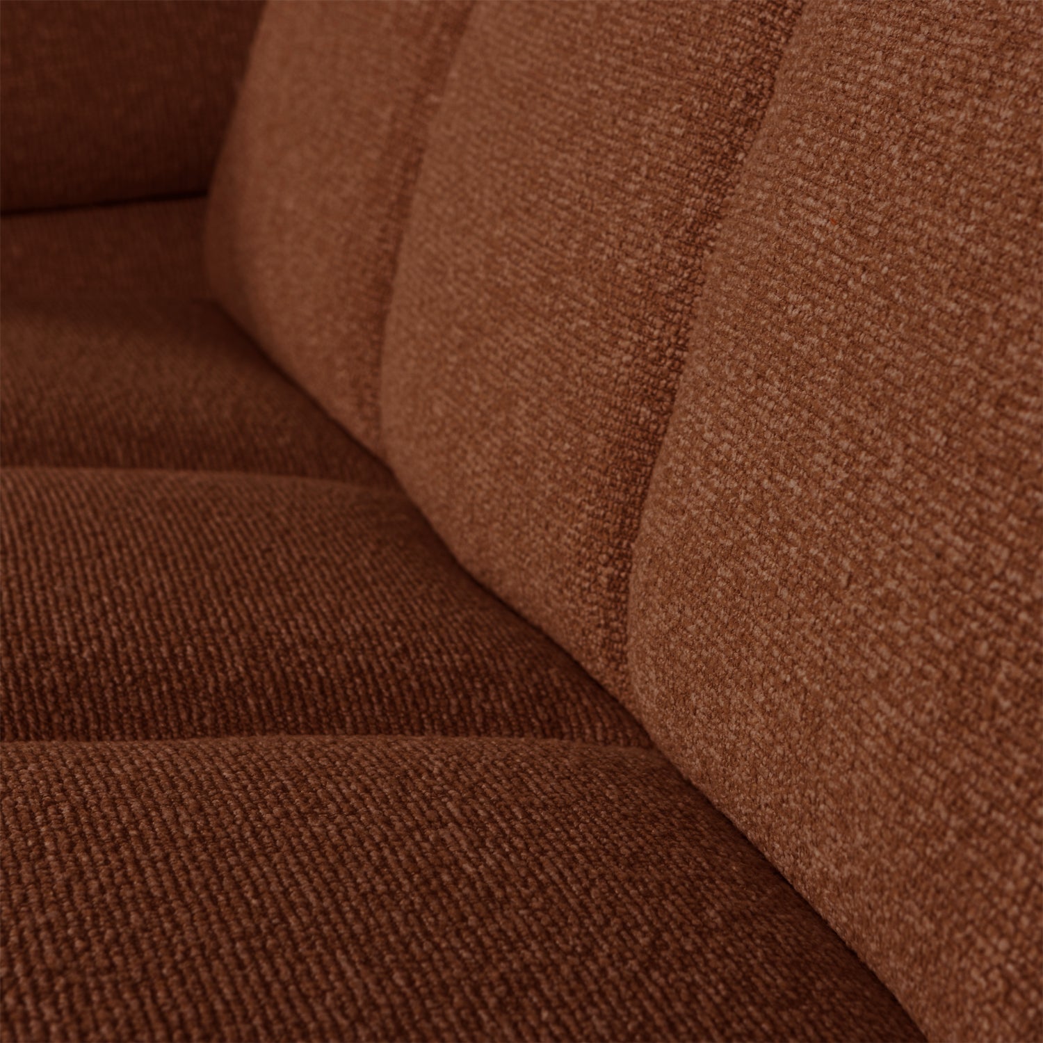 Sofa modułowa MOJO - element 2-osobowy lewostronny brązowy bouclé