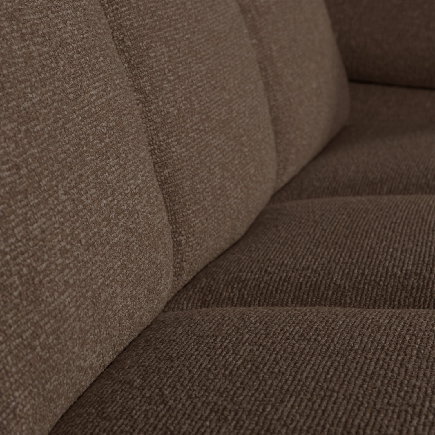Sofa modułowa MOJO - element 2-osobowy prawostronny ciemnobrązowy bouclé