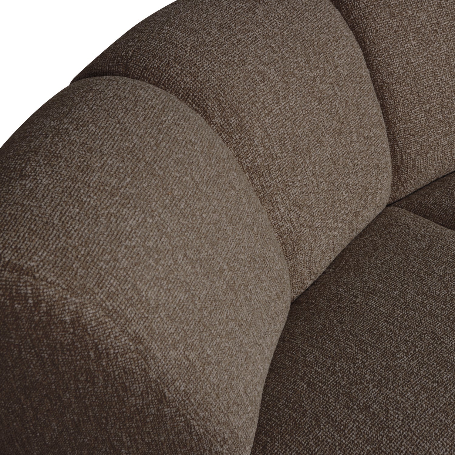 Sofa modułowa MOJO - element narożny ciemnobrązowy bouclé