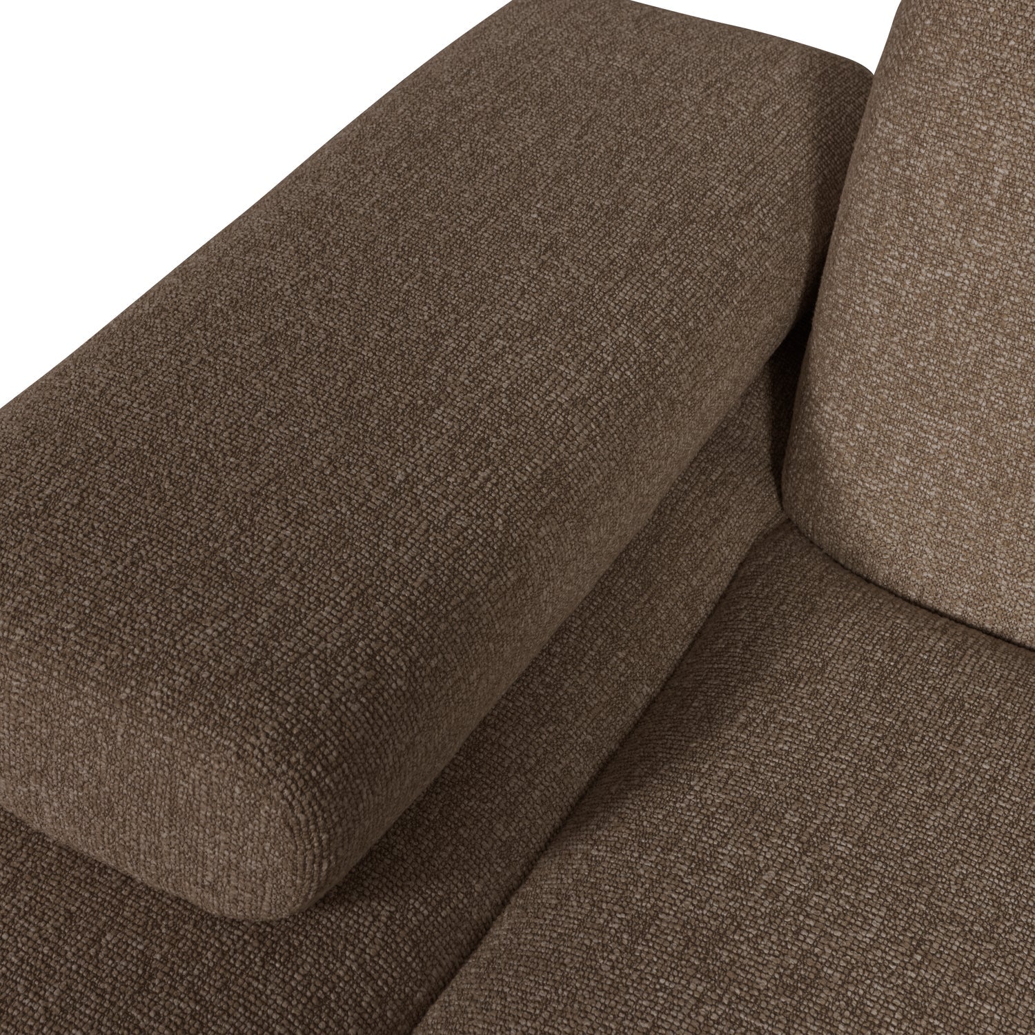 Sofa modułowa MOJO - szezlong lewostronny ciemnobrązowy bouclé