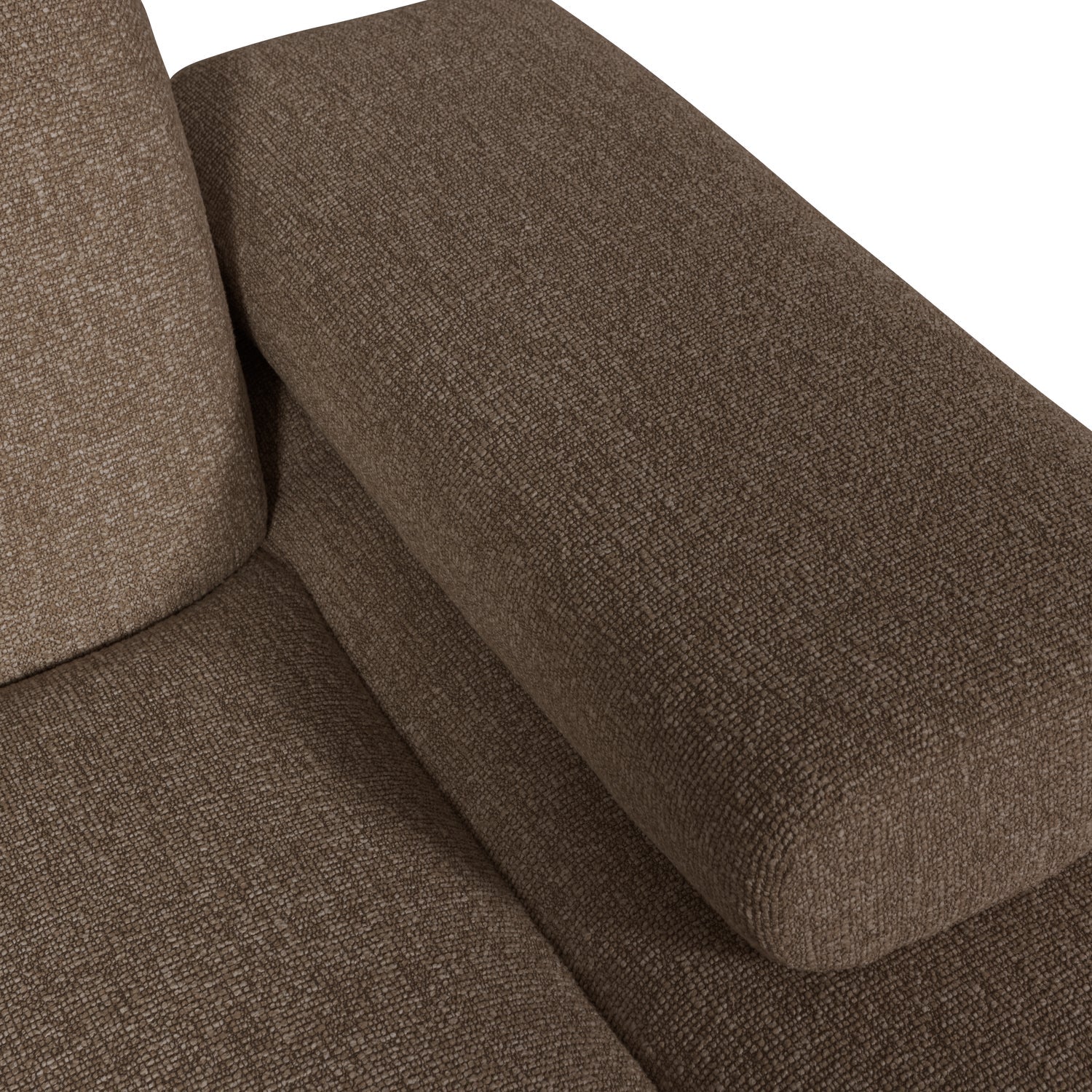 Sofa modułowa MOJO - szezlong prawostronny ciemnobrązowy bouclé
