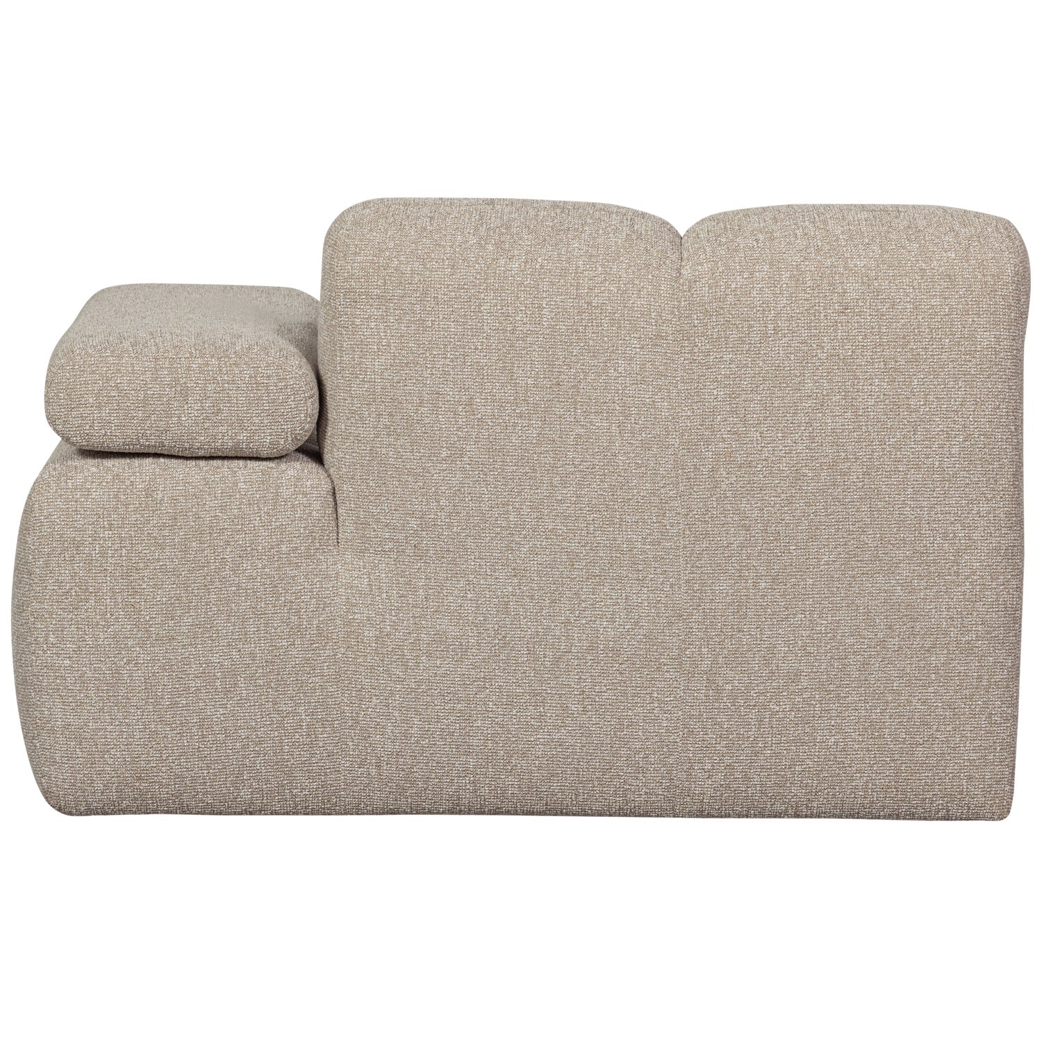 Sofa modułowa MOJO - szezlong prawostronny beżowy melanż bouclé