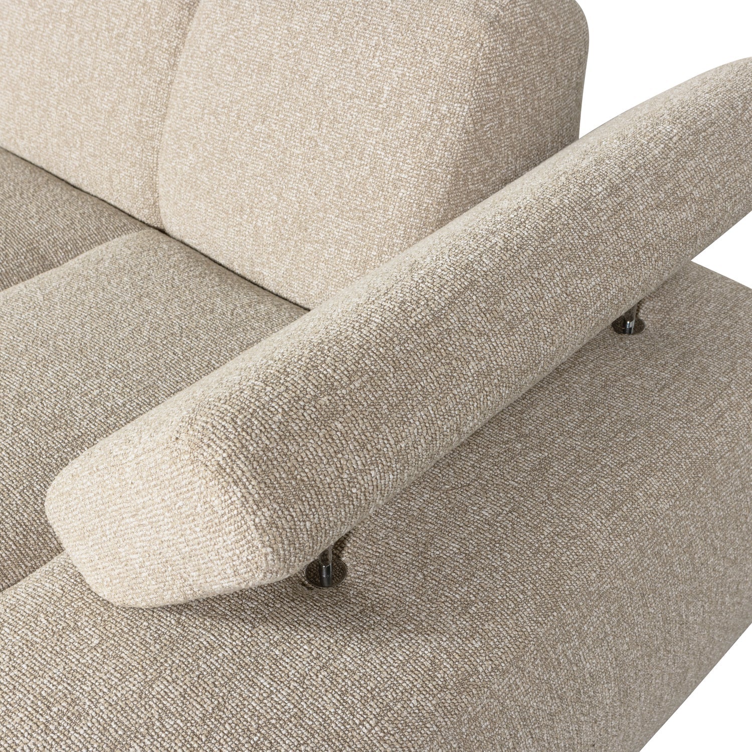 Sofa modułowa MOJO - szezlong prawostronny beżowy melanż bouclé