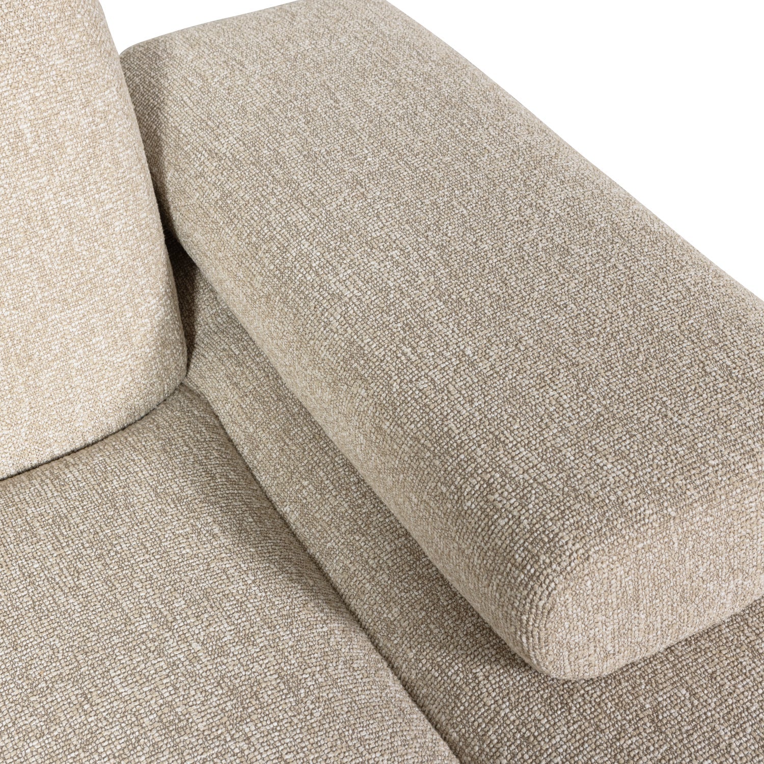 Sofa modułowa MOJO - szezlong prawostronny beżowy melanż bouclé