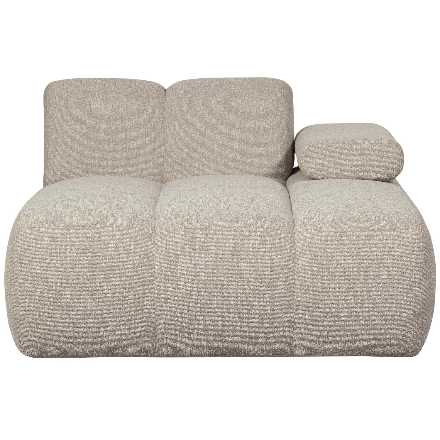 Sofa modułowa MOJO - szezlong prawostronny beżowy melanż bouclé