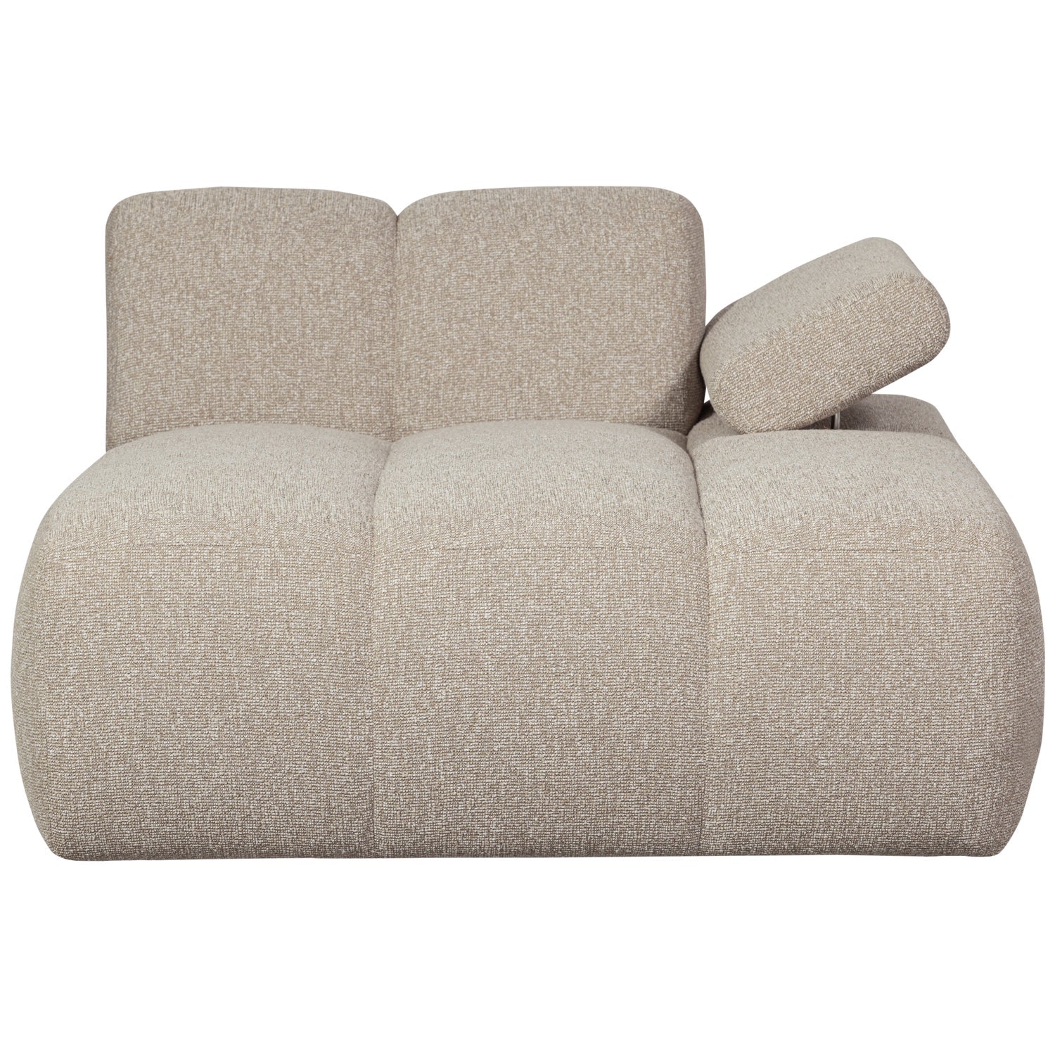 Sofa modułowa MOJO - szezlong prawostronny beżowy melanż bouclé