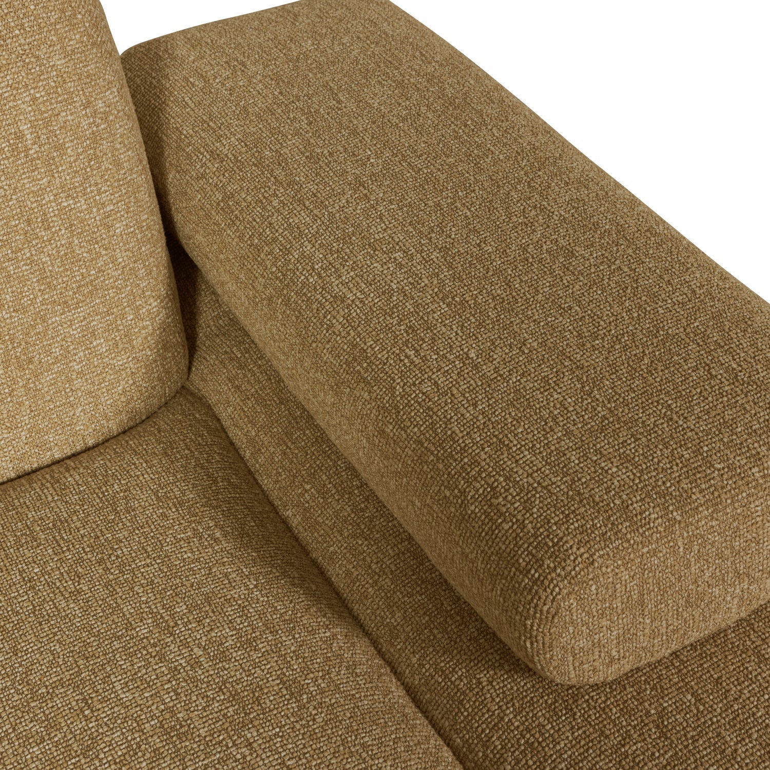 Sofa modułowa MOJO - szezlong prawostronny ciemny miodowy bouclé