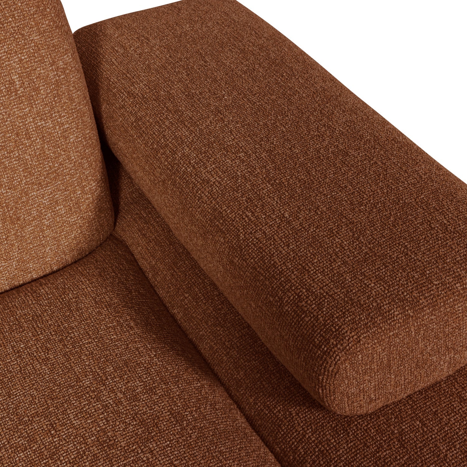 Sofa modułowa MOJO - szezlong prawostronny brązowy bouclé
