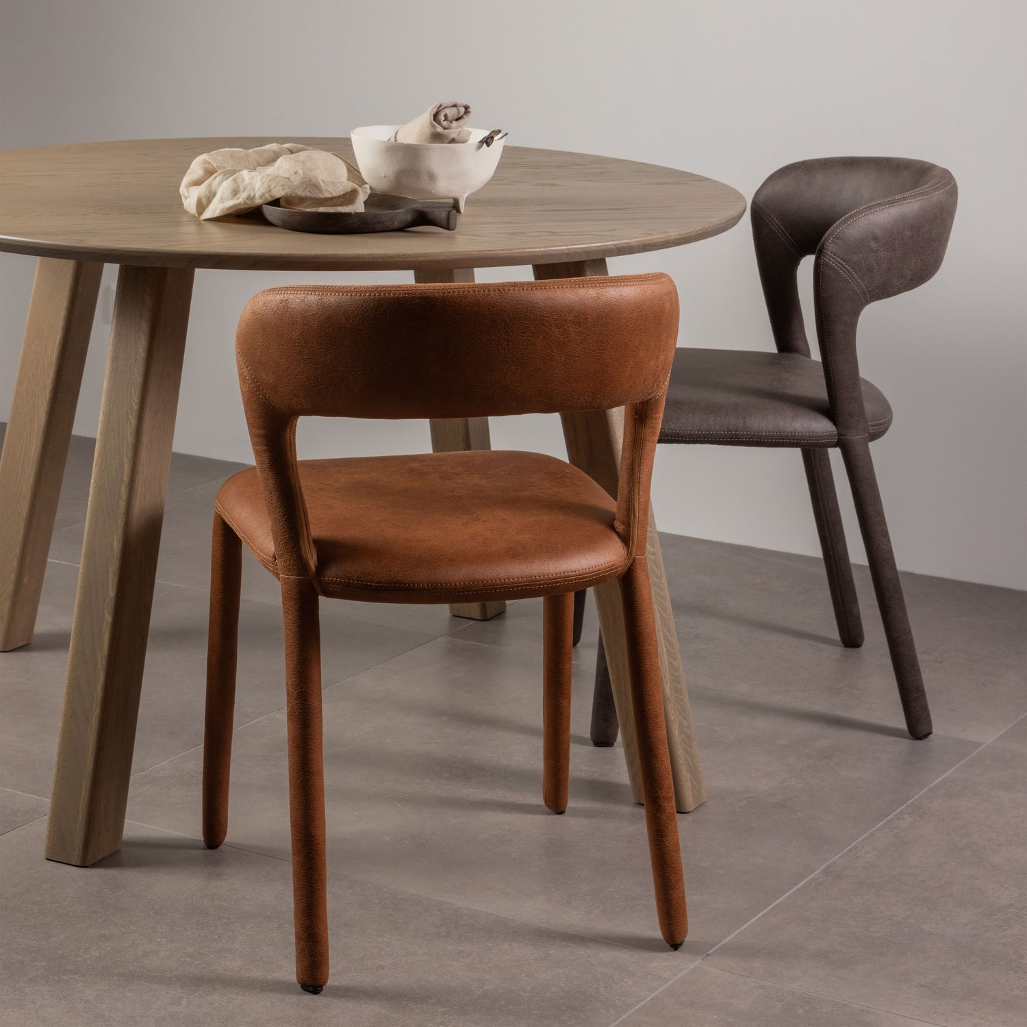 NOBLE Chair Dark Brown Eco-Leather