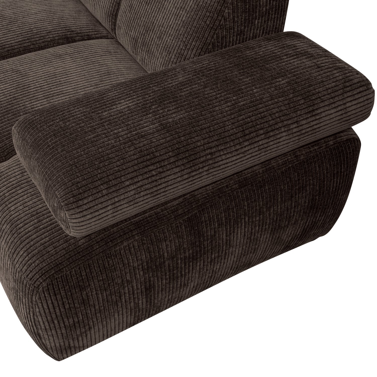 Mojo Corner Sofa Left Woven Rib Fabric Brown
