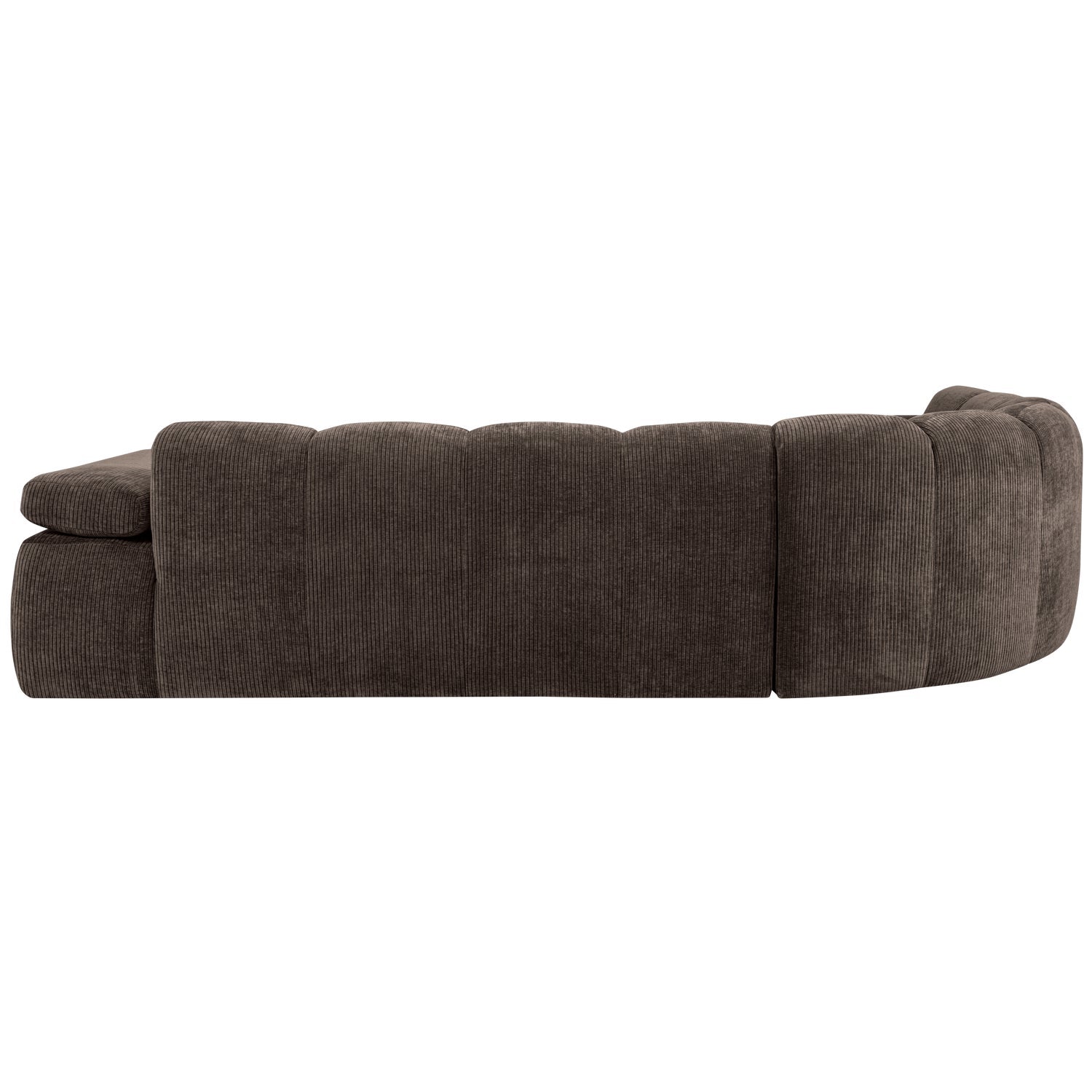 Mojo Corner Sofa Left Woven Rib Fabric Brown