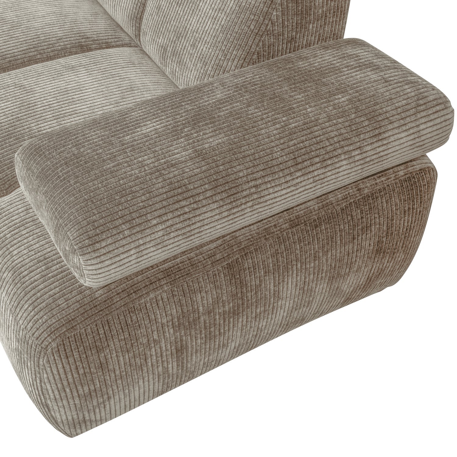Mojo Corner Sofa Left Woven Rib Fabric Dark Sand