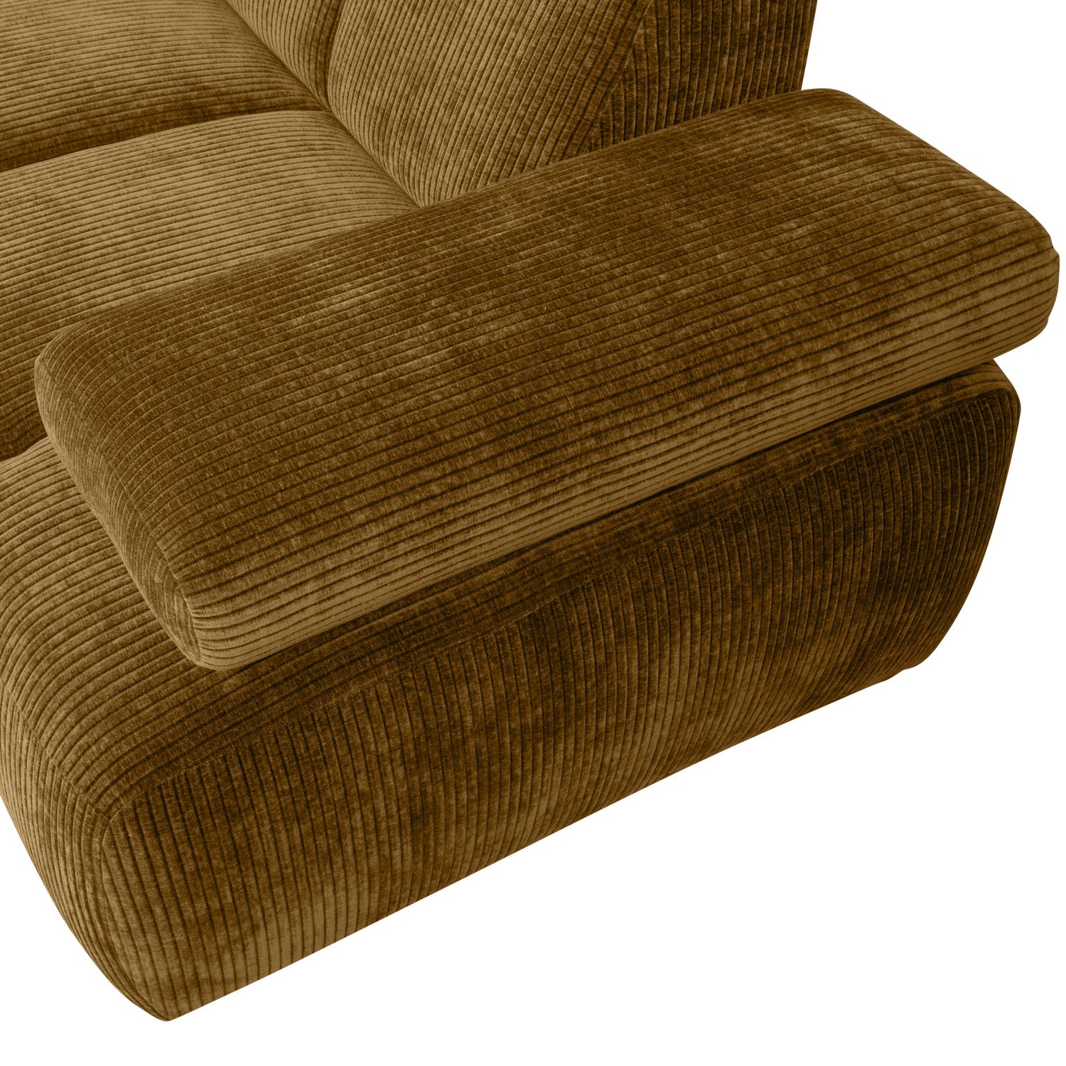 Mojo Corner Sofa Left Woven Rib Fabric Honey Yellow
