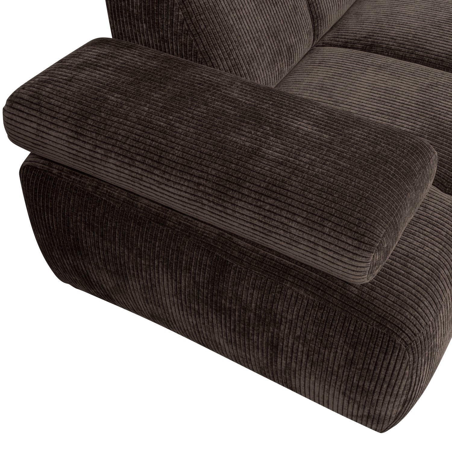 Mojo Corner Sofa Right Woven Rib Fabric Brown