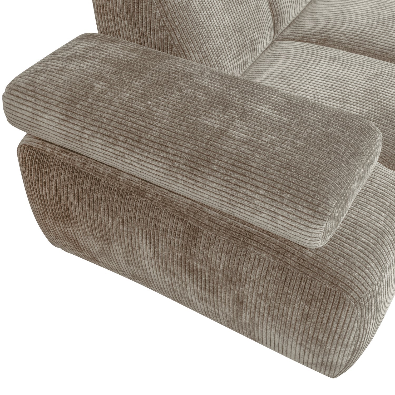 Mojo Corner Sofa Right Woven Rib Fabric Dark Sand