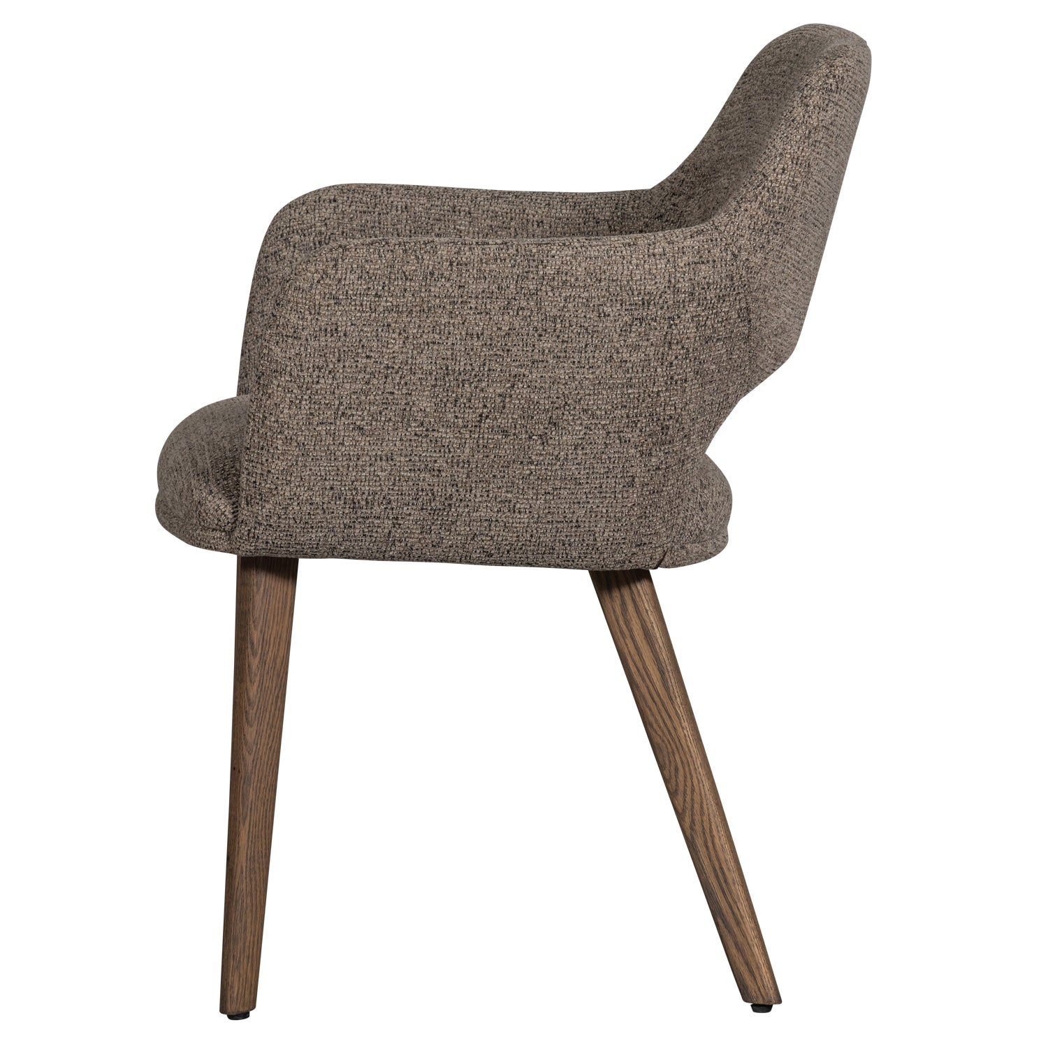 MURAT taupe chair with dark brown oak base