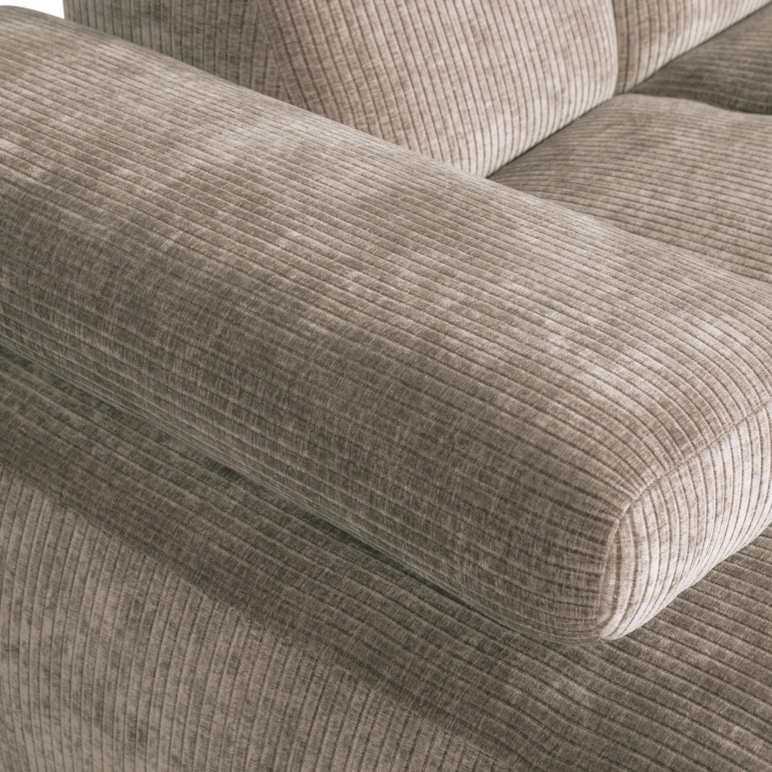 Mojo Chaise Longue Left Woven Rib Fabric Dark Sand