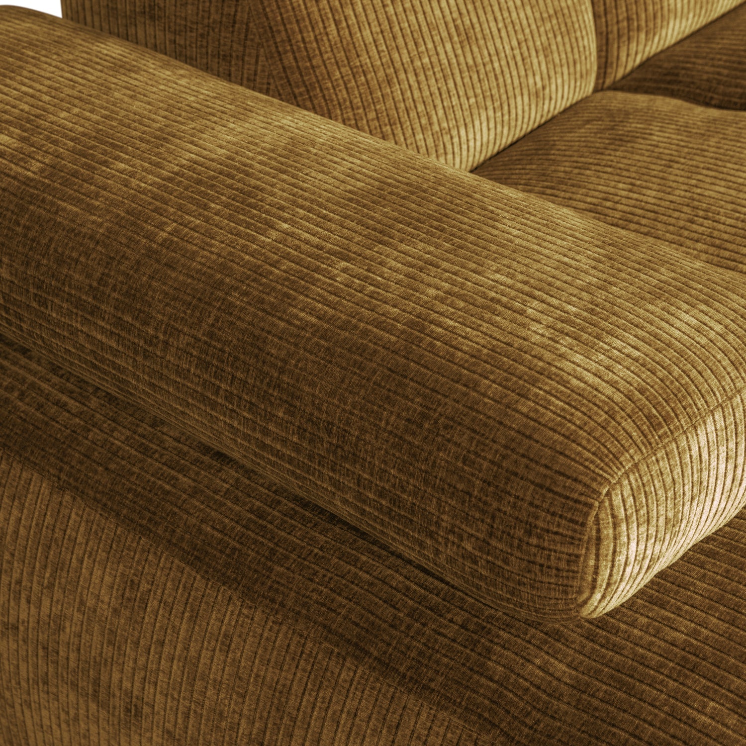 Mojo Chaise Longue Left Woven Rib Fabric Honey Yellow