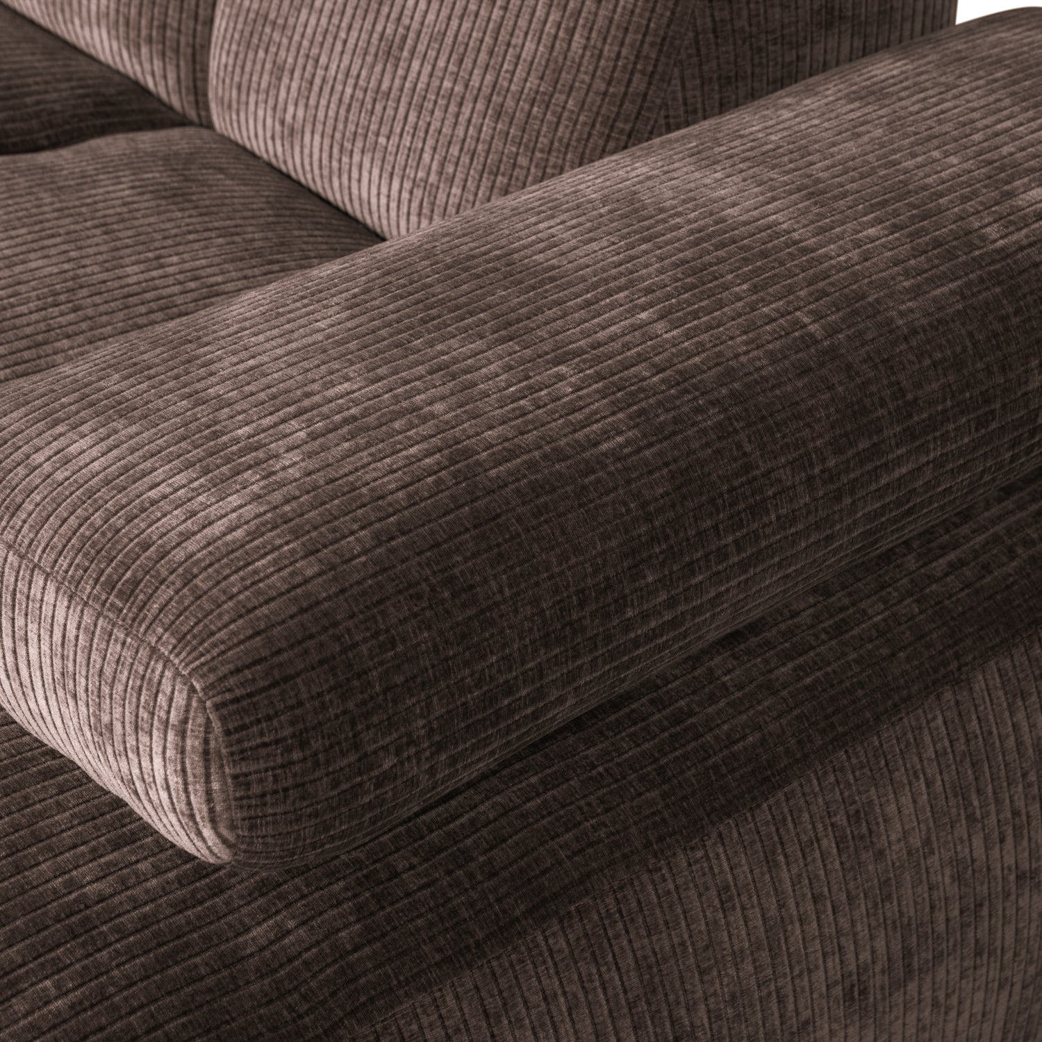Mojo Chaise Longue Right Woven Rib Fabric Brown
