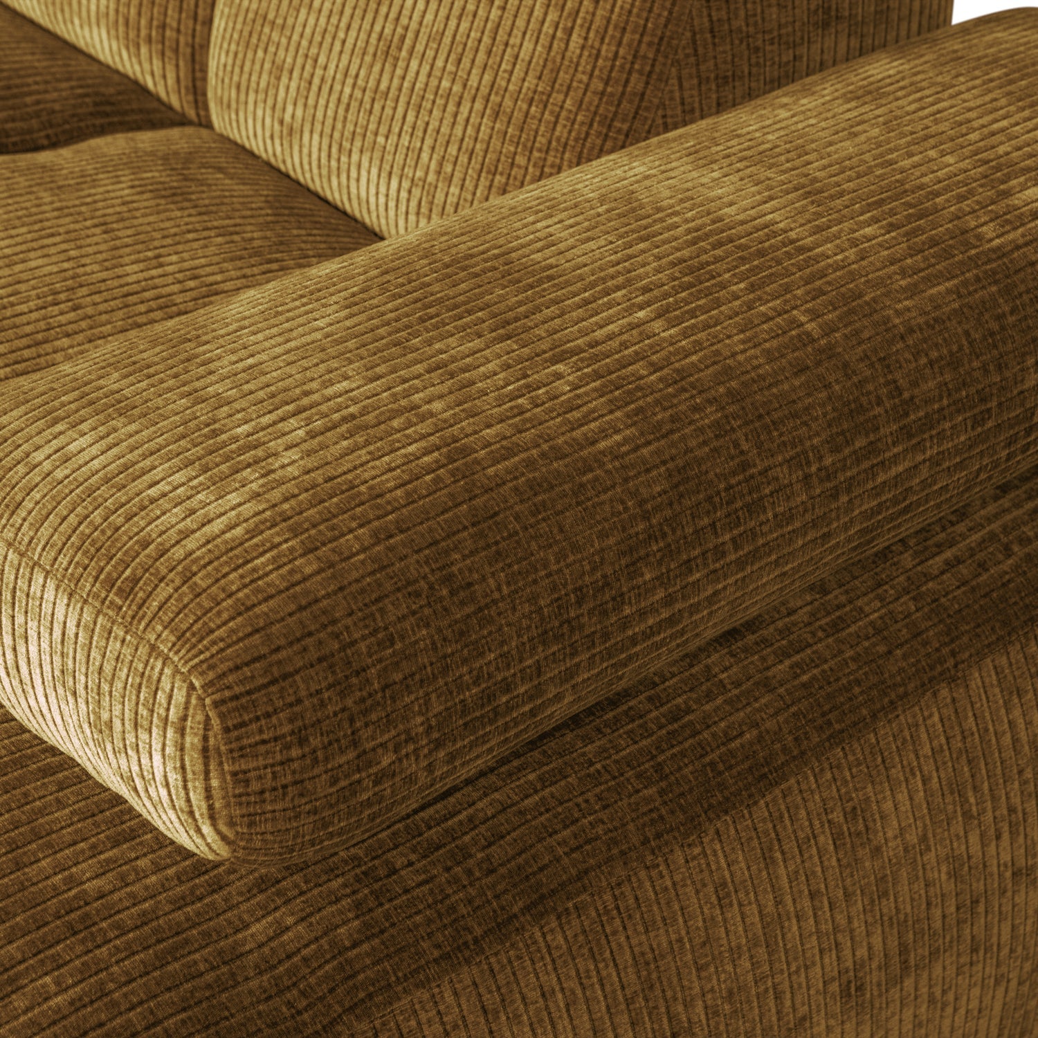 Mojo Chaise Longue Right Woven Rib Fabric Honey Yellow