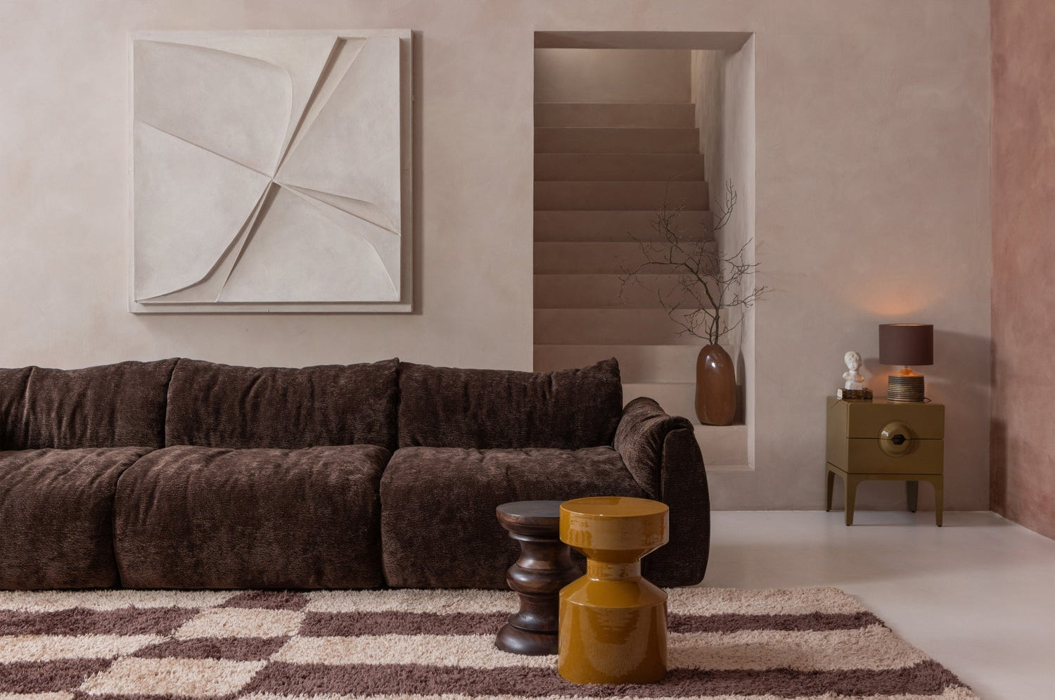 Sofa modułowa BAGGY - element ciemnobrązowy szenil