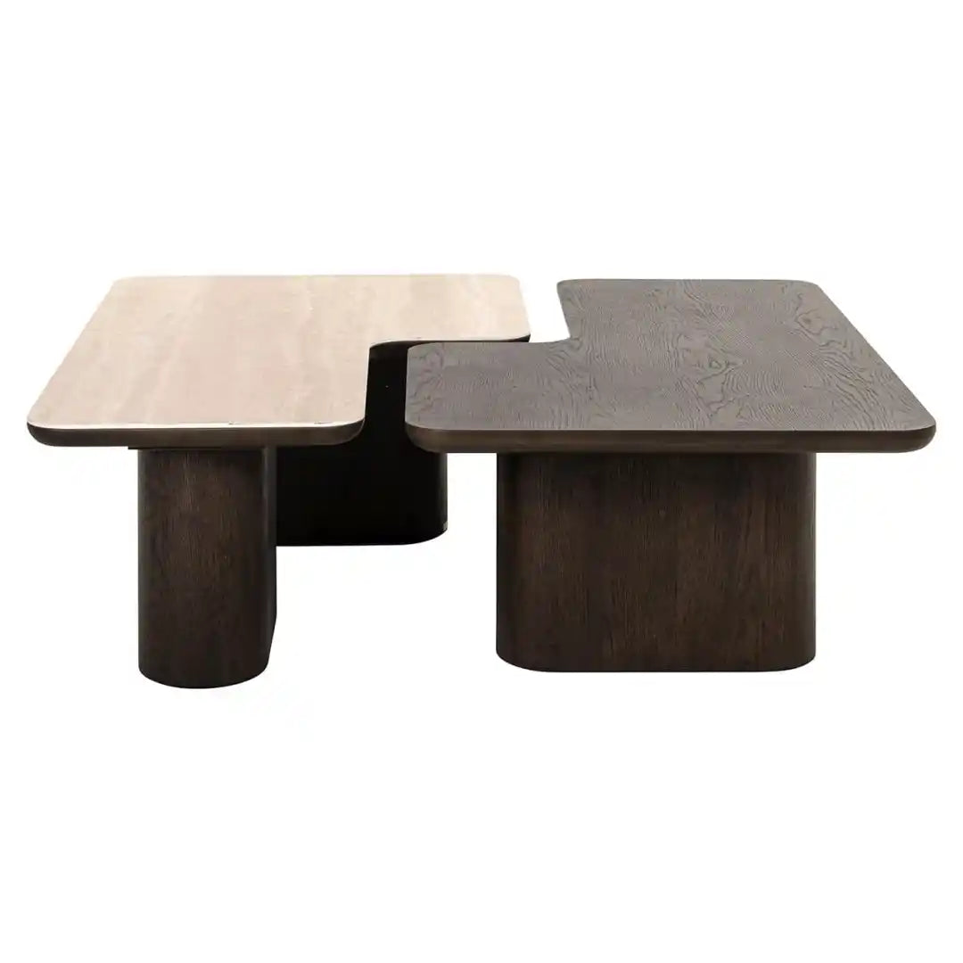 NANDO Oak Veneer Coffee Table Set