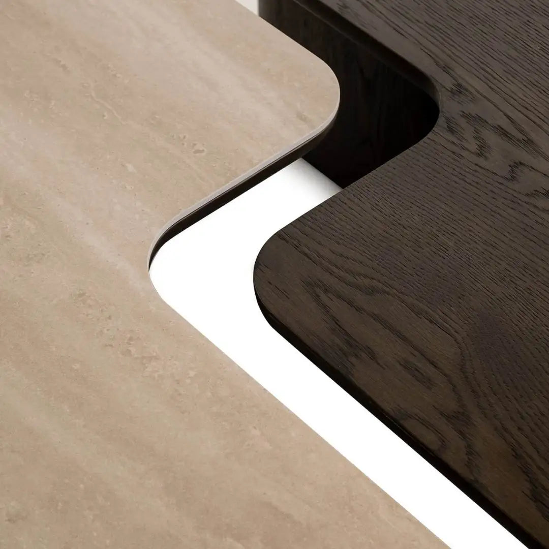 NANDO Oak Veneer Coffee Table Set