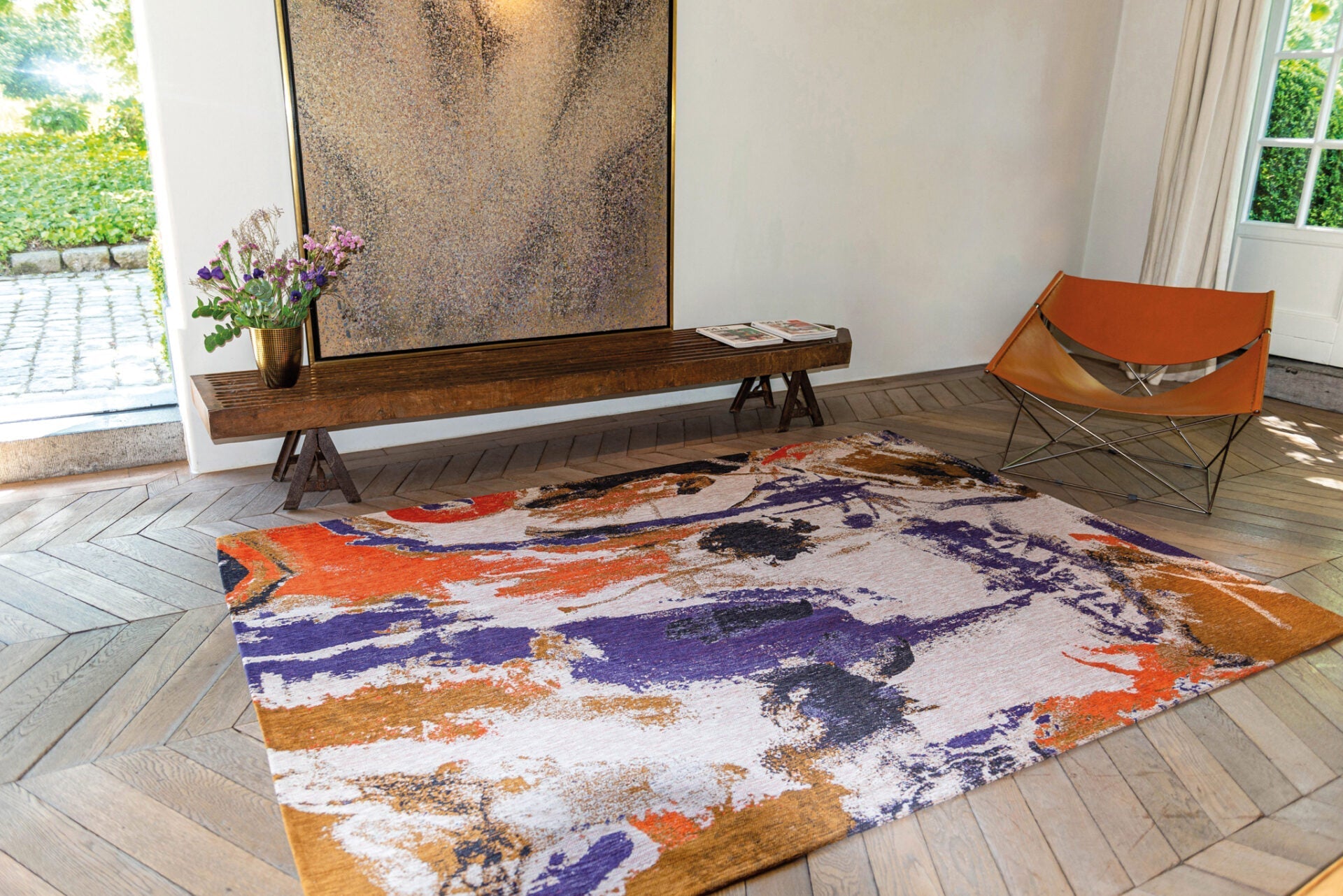 Fresque Purple Game orange-purple rug