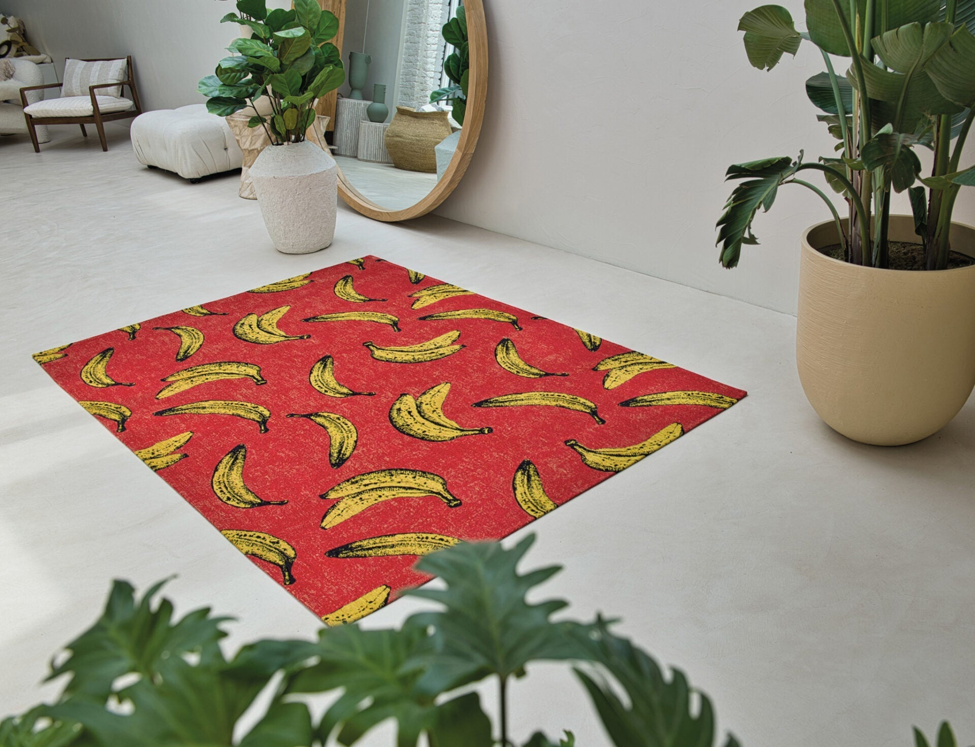 Banana rug Miami Red Red