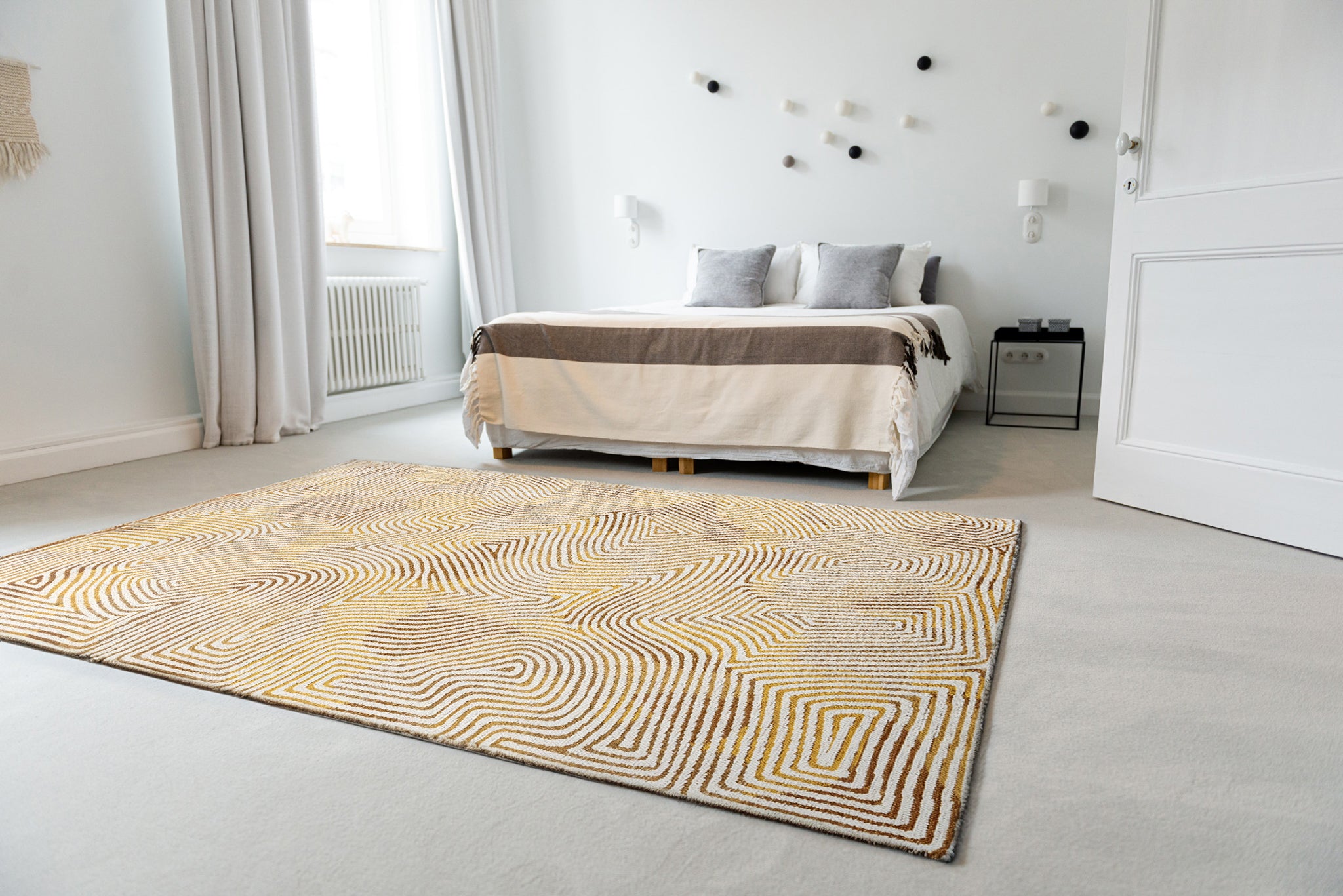 CORAL YELLOW HIPPY rug yellow-beige [Amelia]