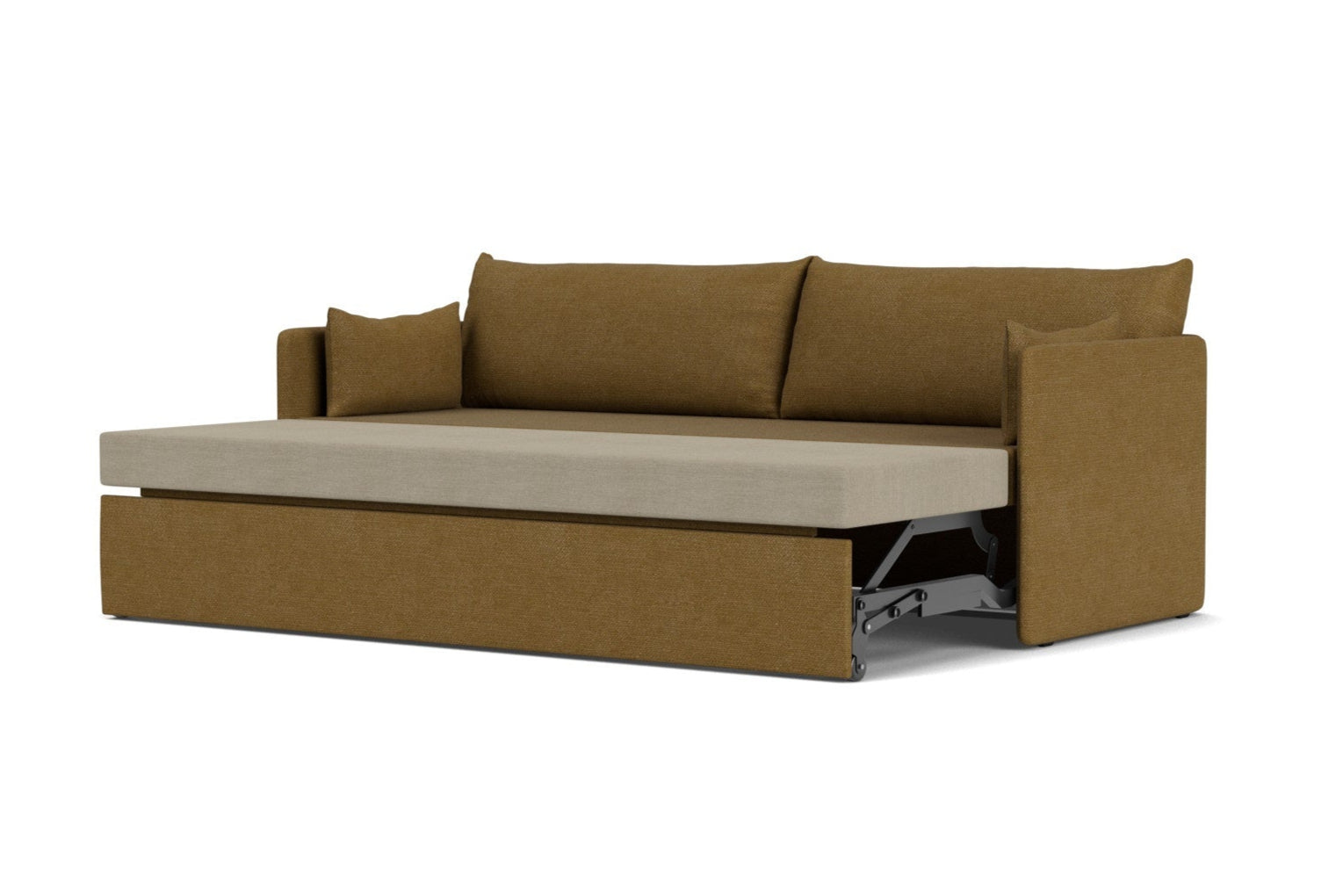 Sofa z funkcją spania 3-osobowa 0FFSET musztardowy