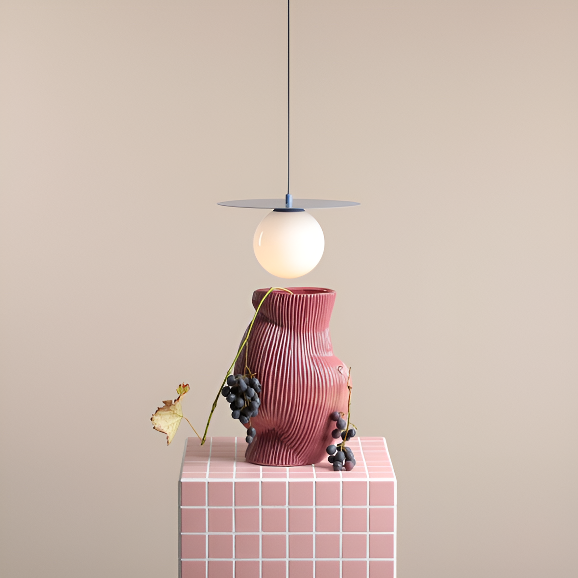 Blue Loop hanging lamp