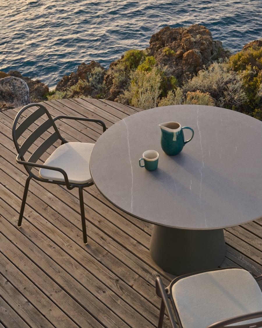stół okrągły ogrodowy TUDOS szary z ceramicznym blatem La Forma    Eye on Design