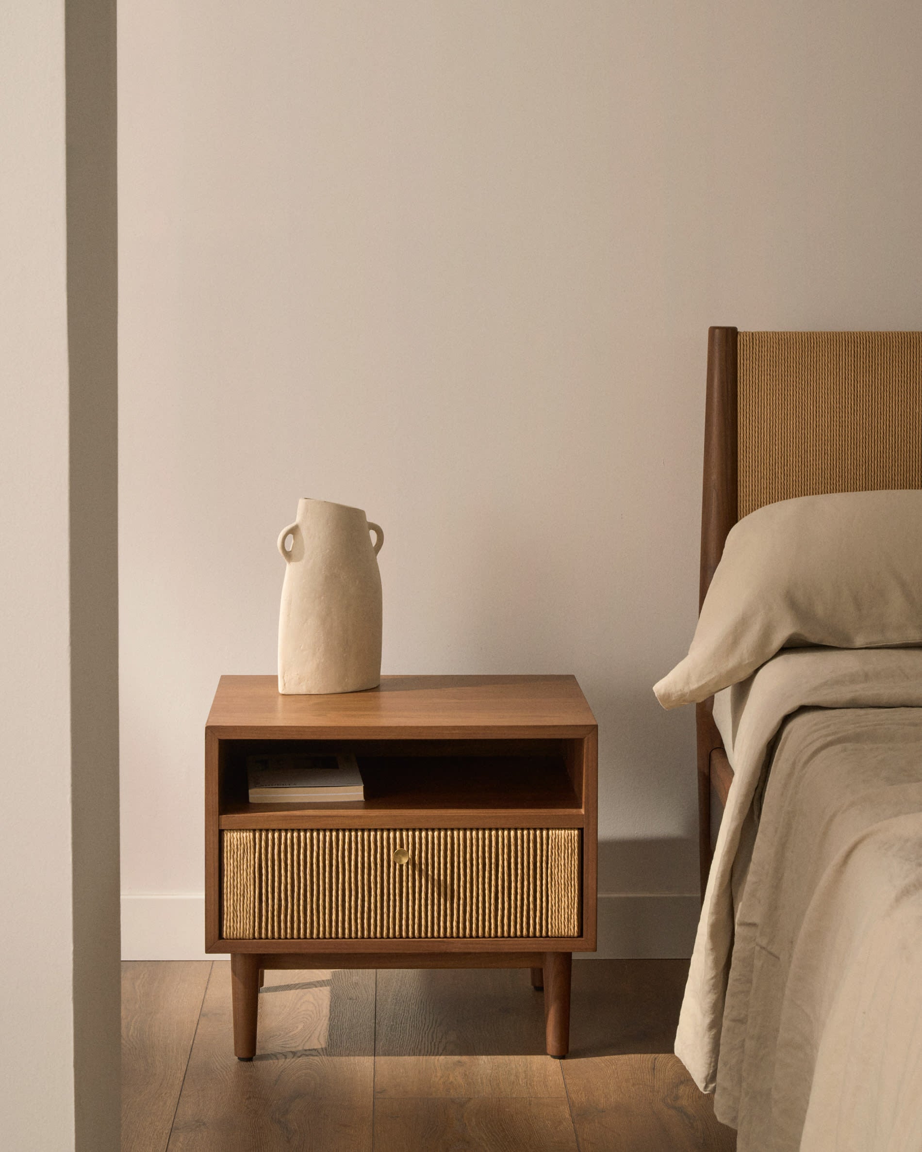 Elan nut veneer bedside table