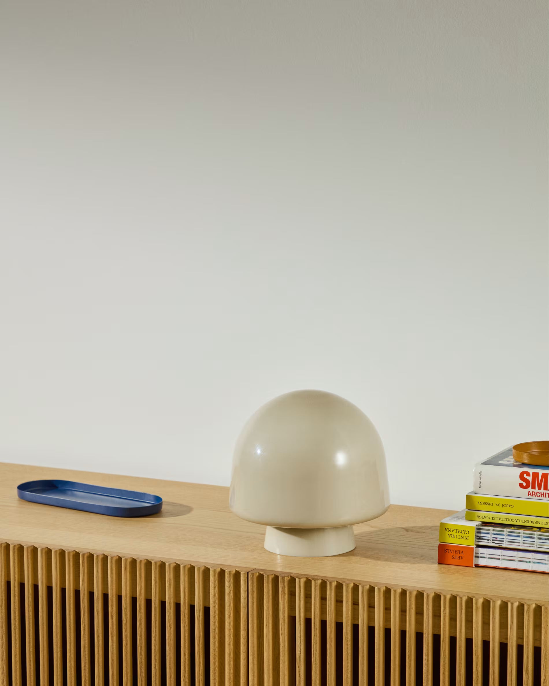 REIG Table Lamp Gray Glass