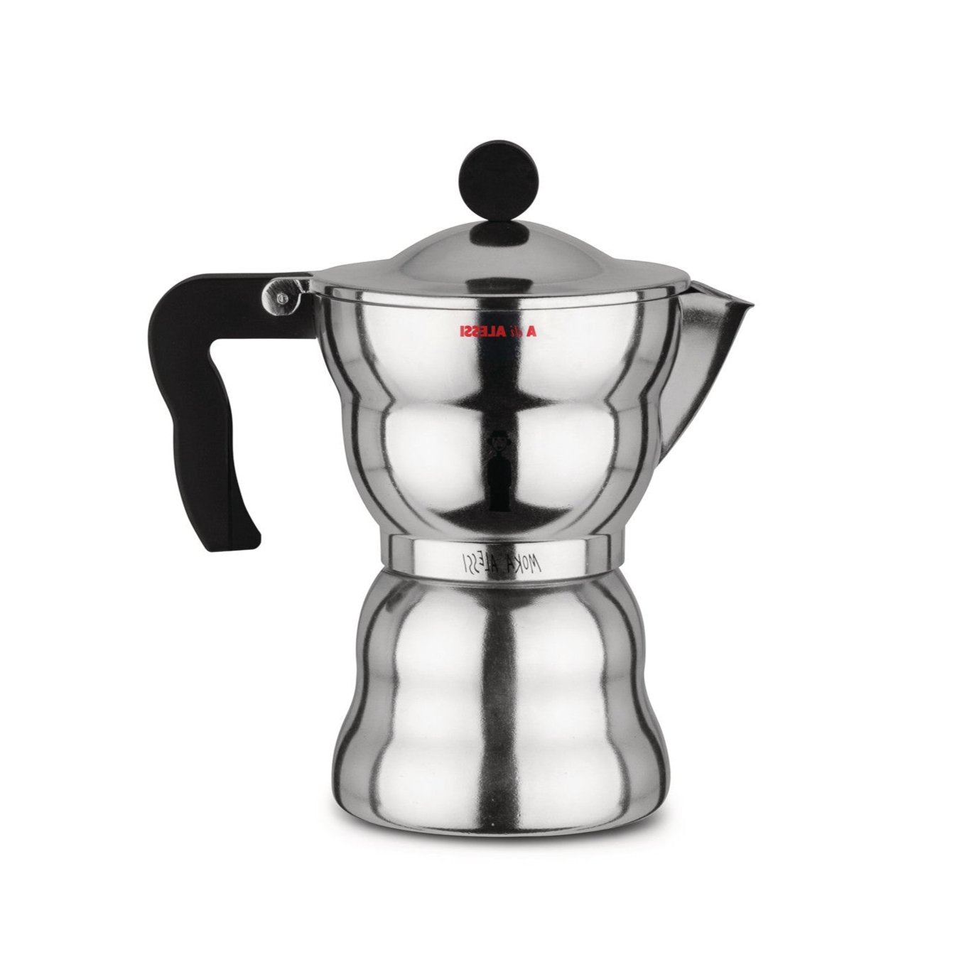 Alessi Silver Moka mit Schwarz