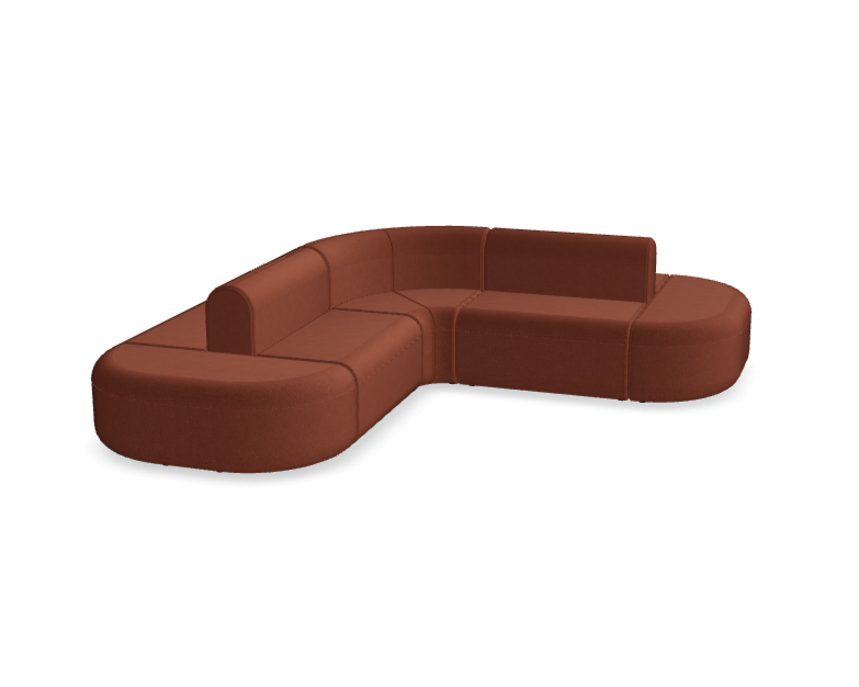 6-module corner sofa double upholstered artico