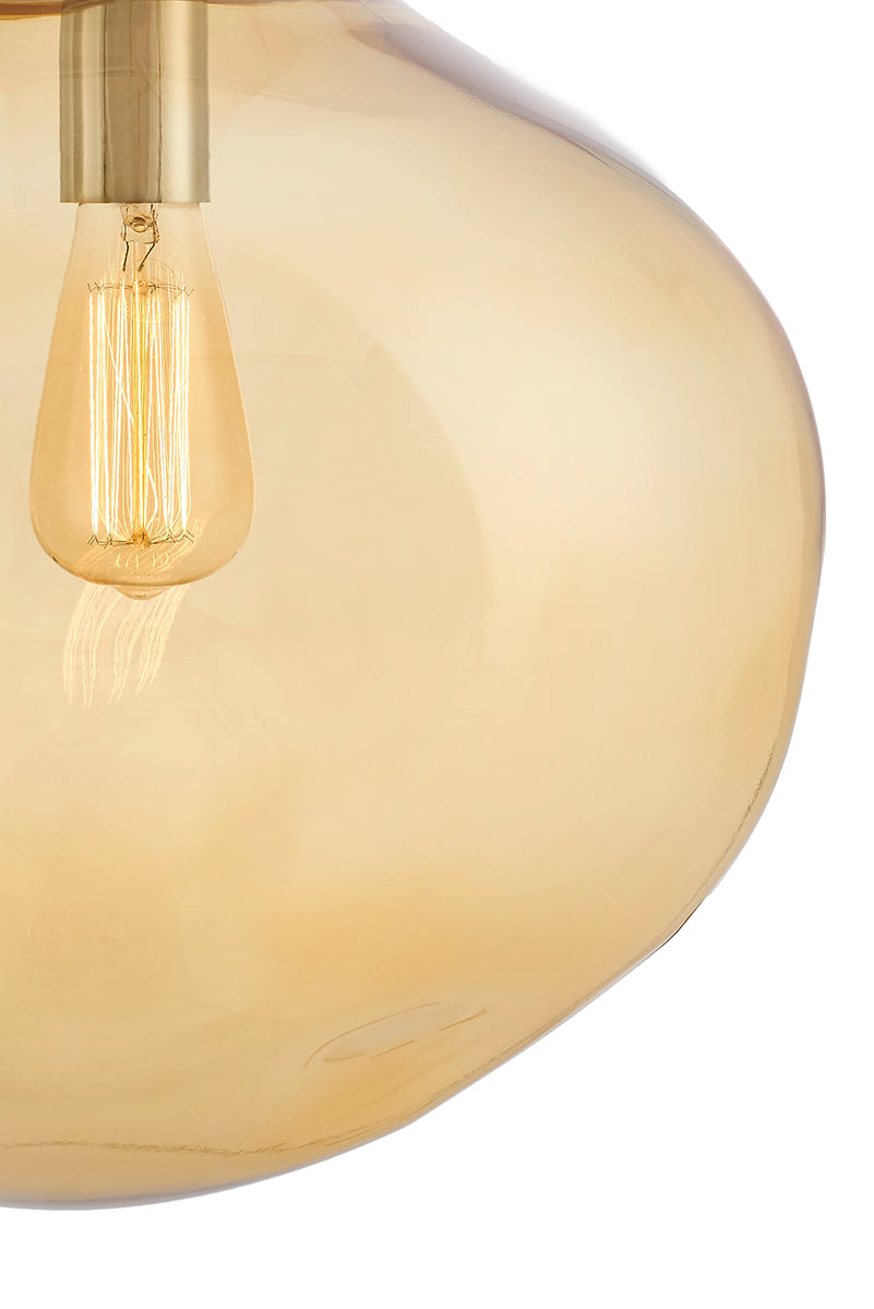 Lampa wisząca AVIA bursztynowy ze srebrnym wykończeniem